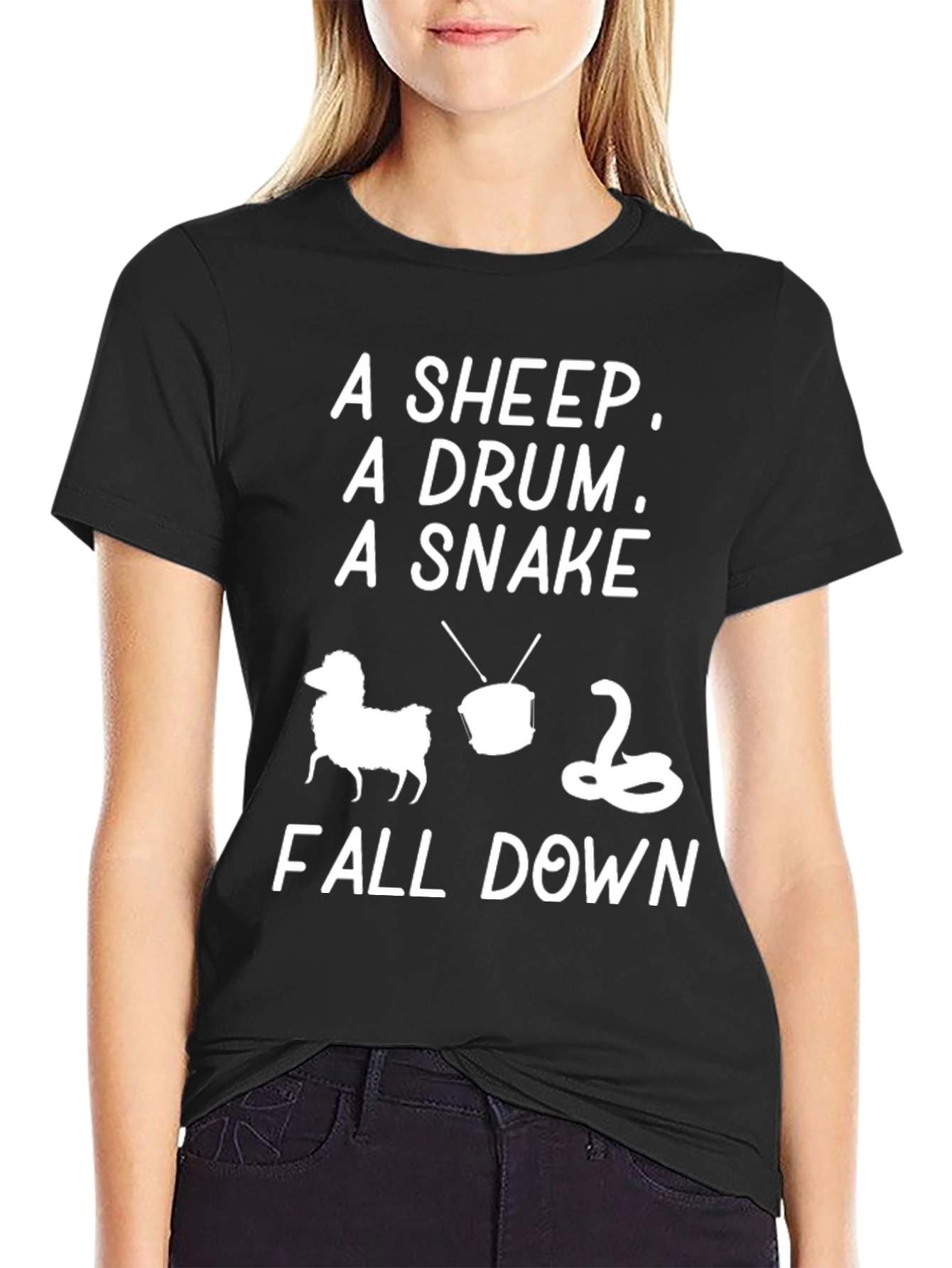 A Sheep A Drum A Snake Fall Down T-Shirt