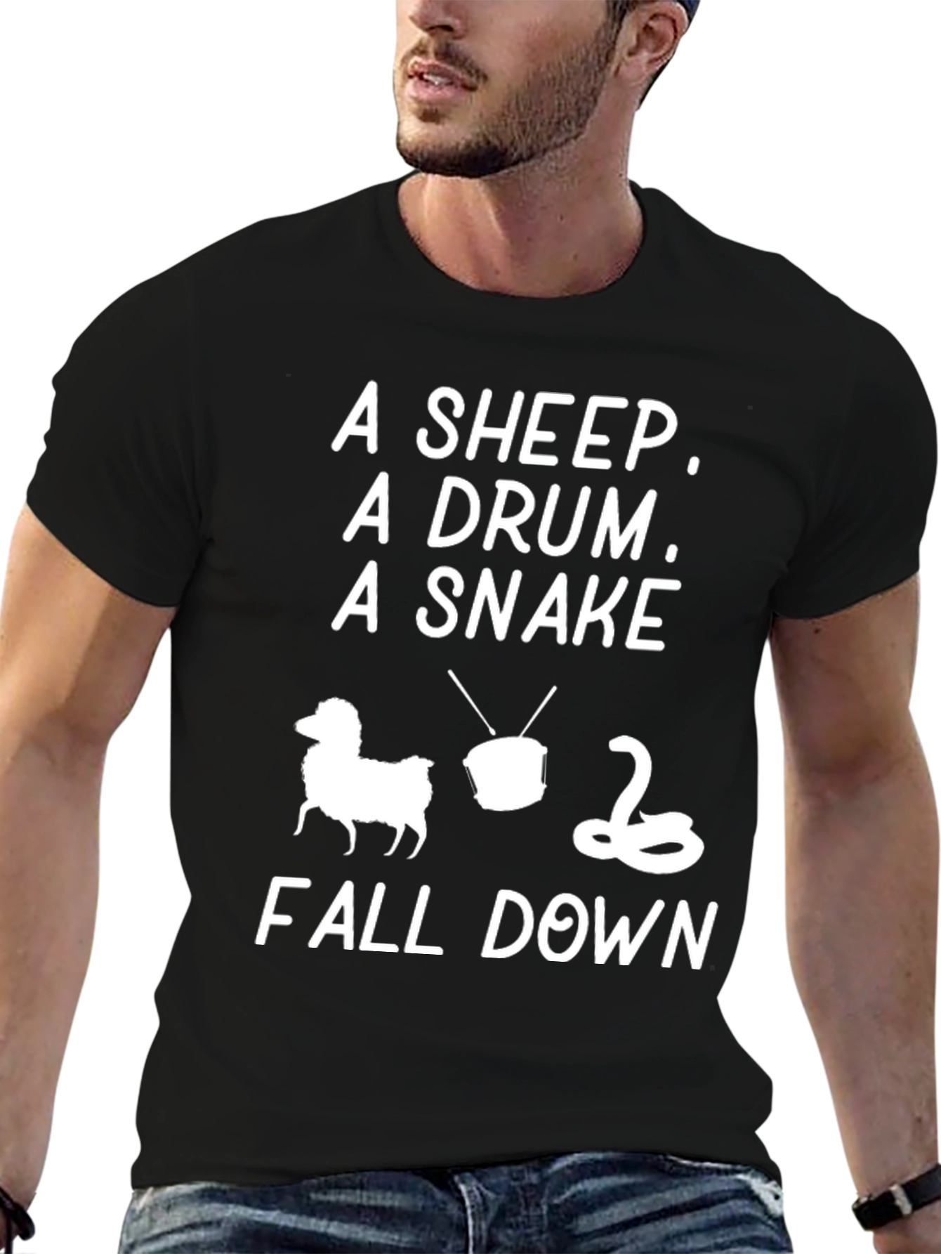 A Sheep A Drum A Snake Fall Down T-Shirt