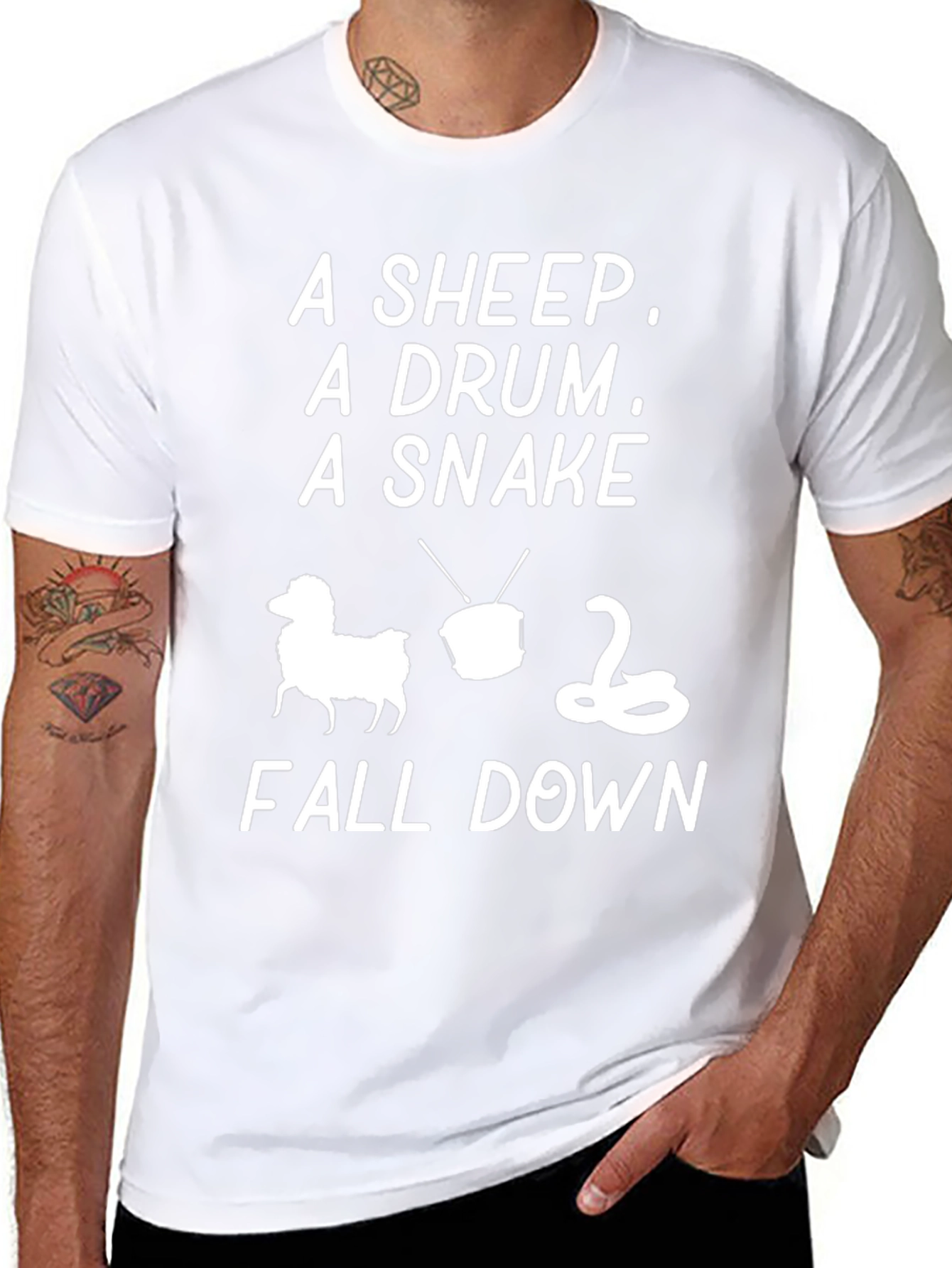 A Sheep A Drum A Snake Fall Down T-Shirt