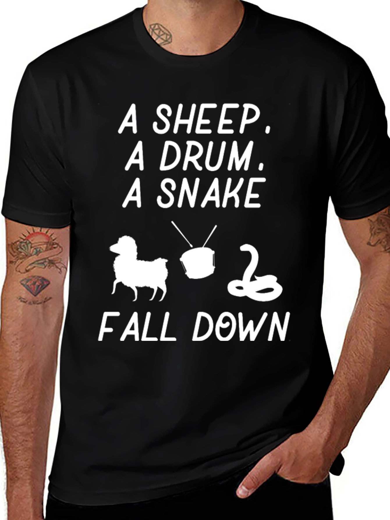 A Sheep A Drum A Snake Fall Down T-Shirt