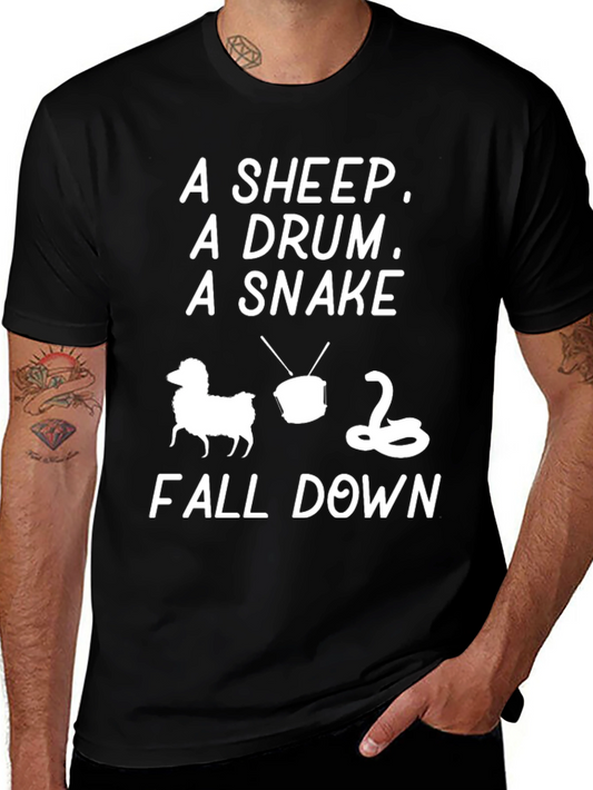 A Sheep A Drum A Snake Fall Down T-Shirt