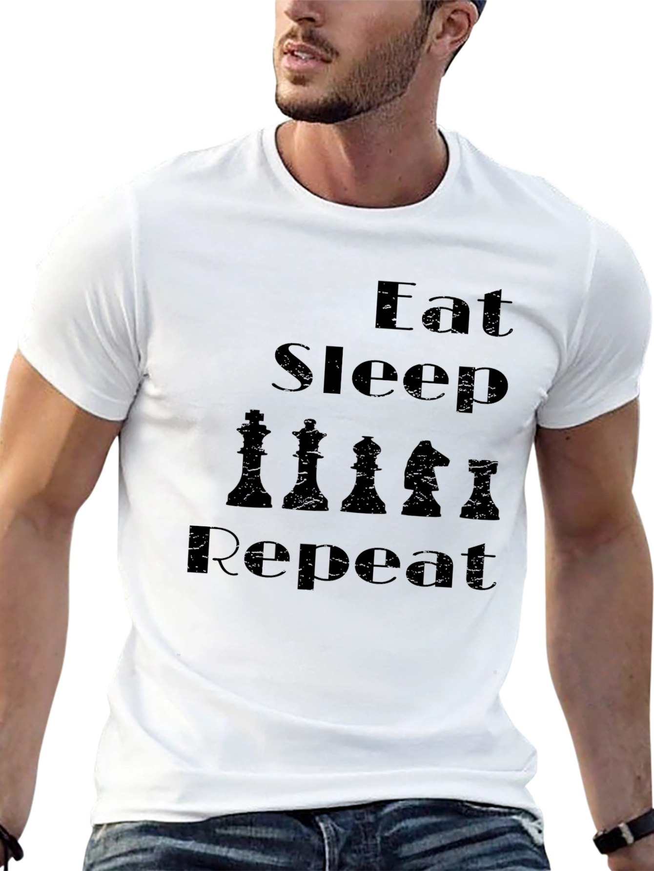 Eat Sleep Chess Repeat - Black T-Shirt