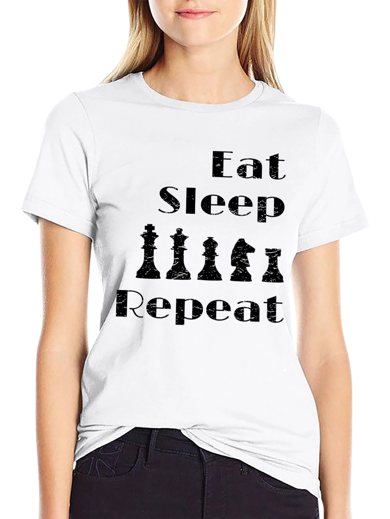 Eat Sleep Chess Repeat - Black T-Shirt
