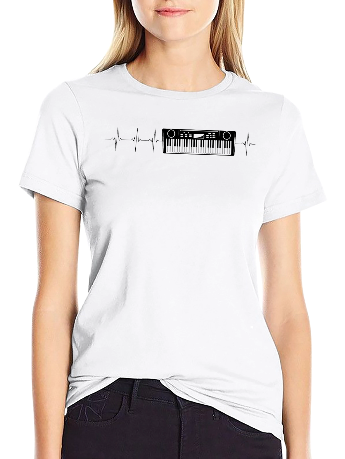 Keyboard Heartbeat T-Shirt - Music Lover Tee