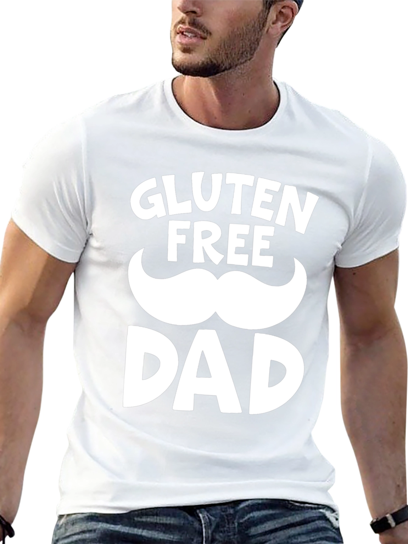 Gluten Free Dad Black Graphic T-Shirt