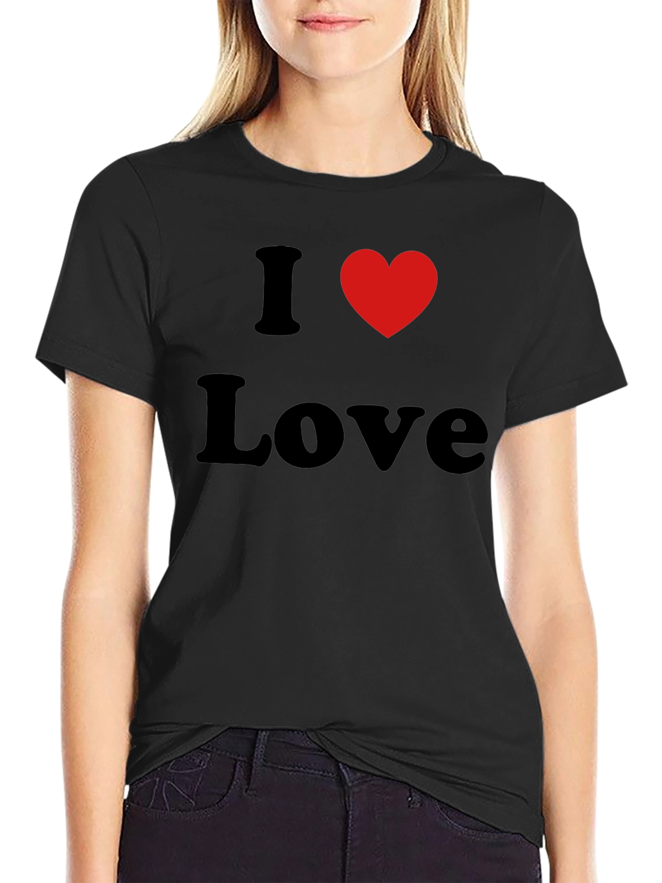I Heart Love Black T-Shirt