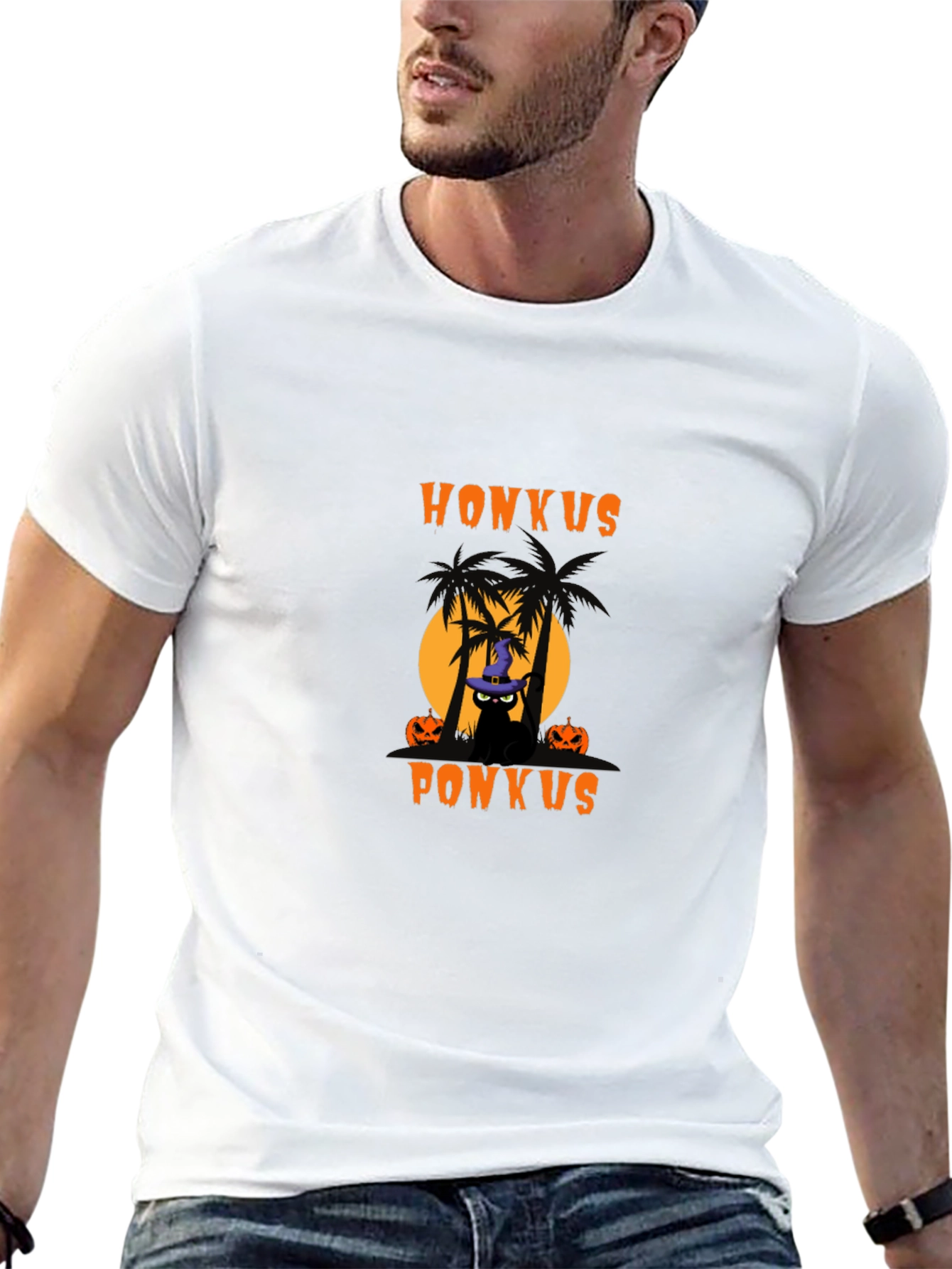 Honkus Ponkus Halloween Black Cat T-Shirt