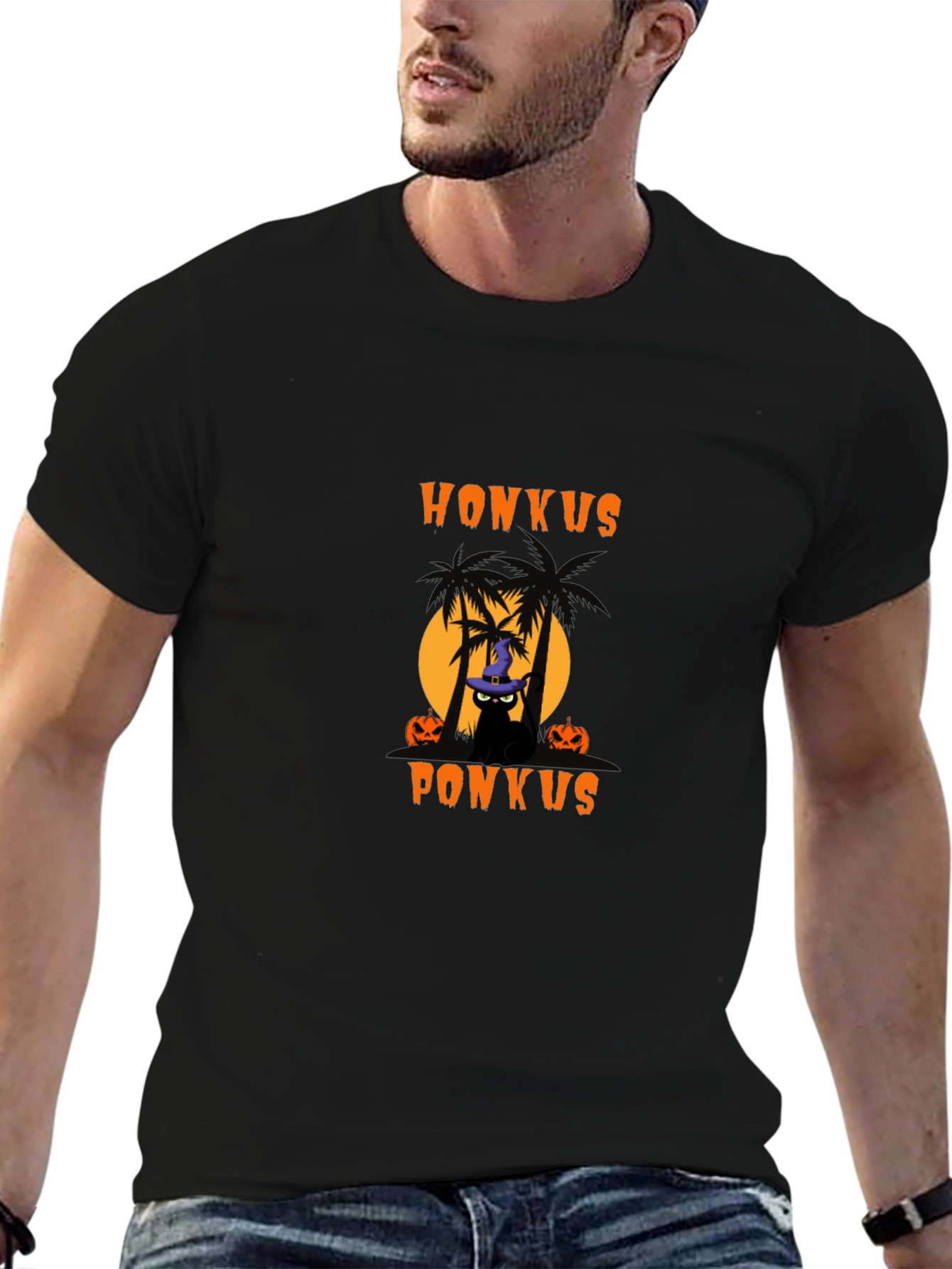 Honkus Ponkus Halloween Black Cat T-Shirt