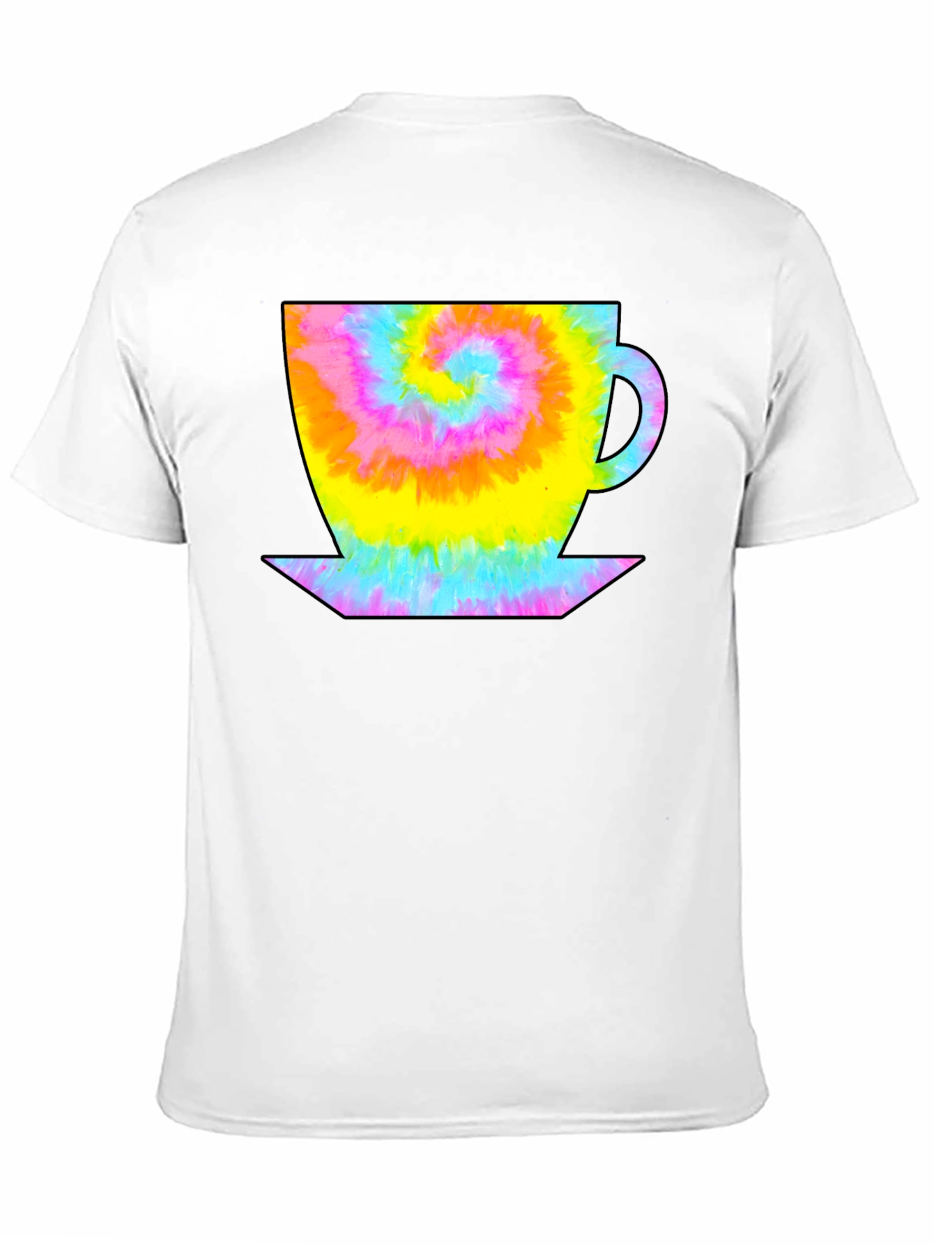 Tie Dye Coffee Cup Black T-Shirt