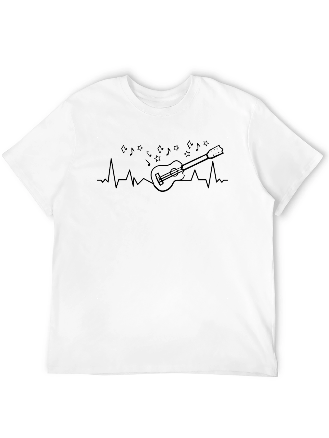 Musical Heartbeat Graphic Tee - Black