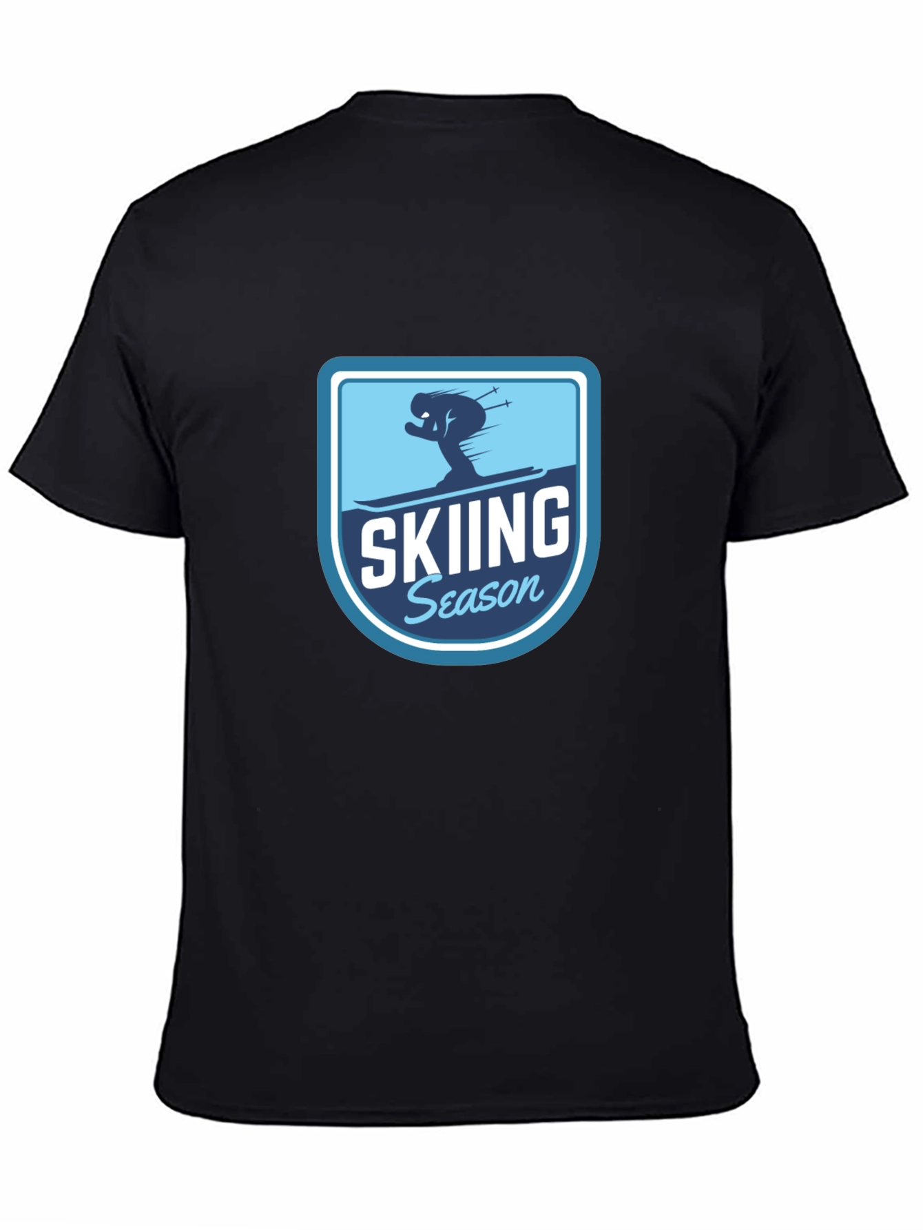 Skiing Season Black T-Shirt