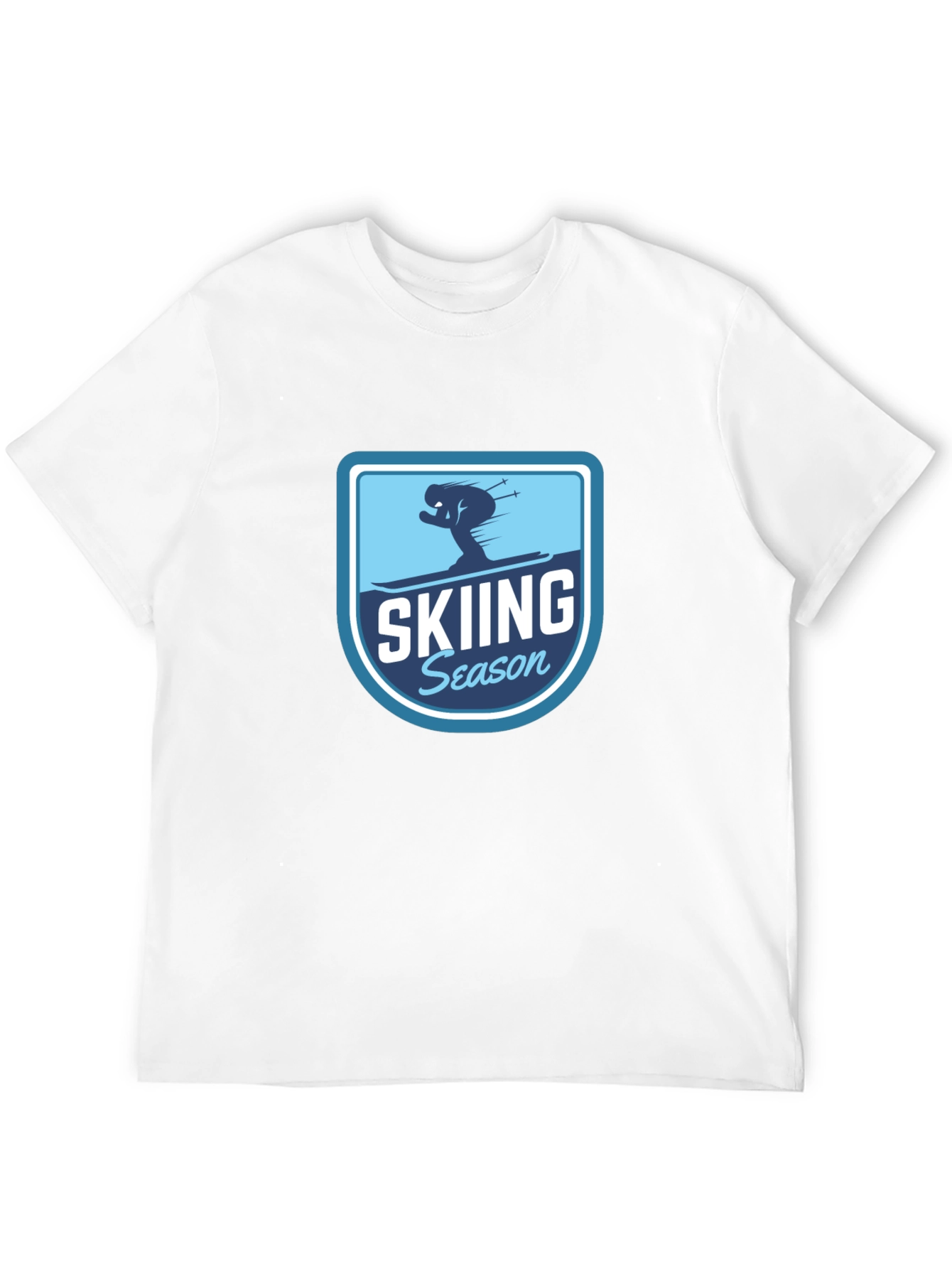 Skiing Season Black T-Shirt