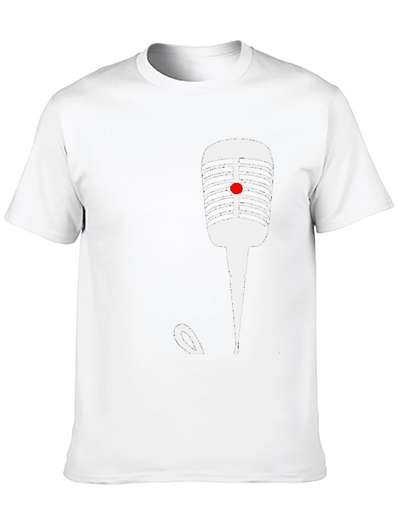 Retro Microphone Graphic Tee - Black