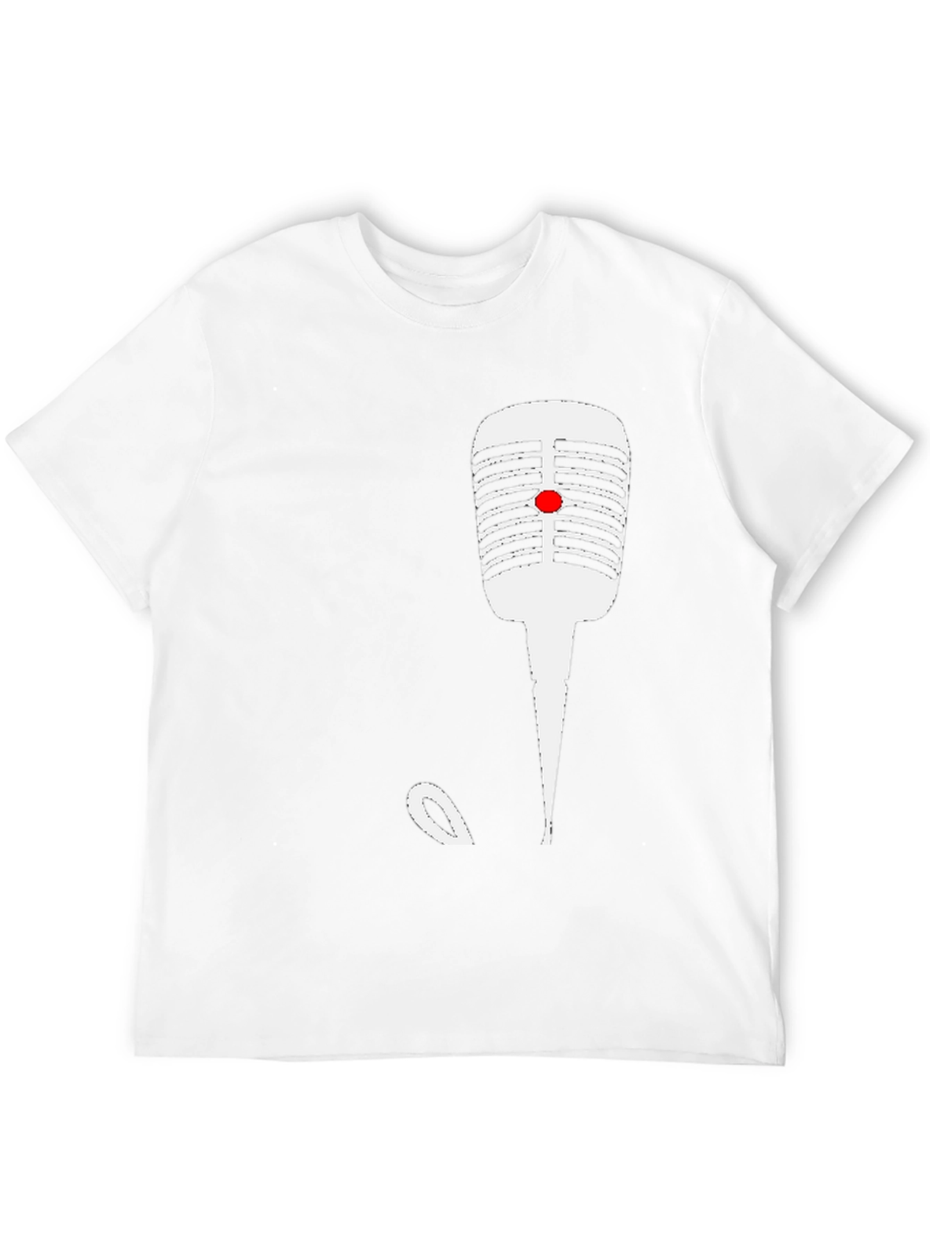Retro Microphone Graphic Tee - Black