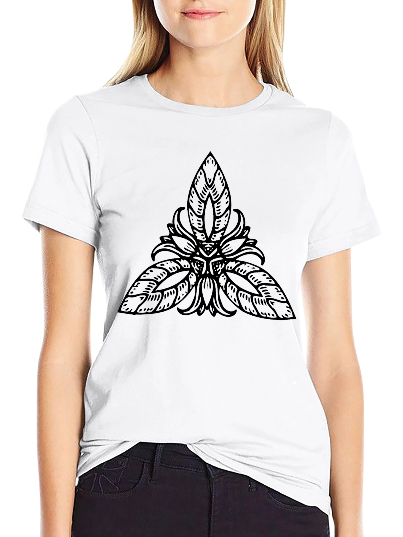 Black T-Shirt with Celtic Knot Design