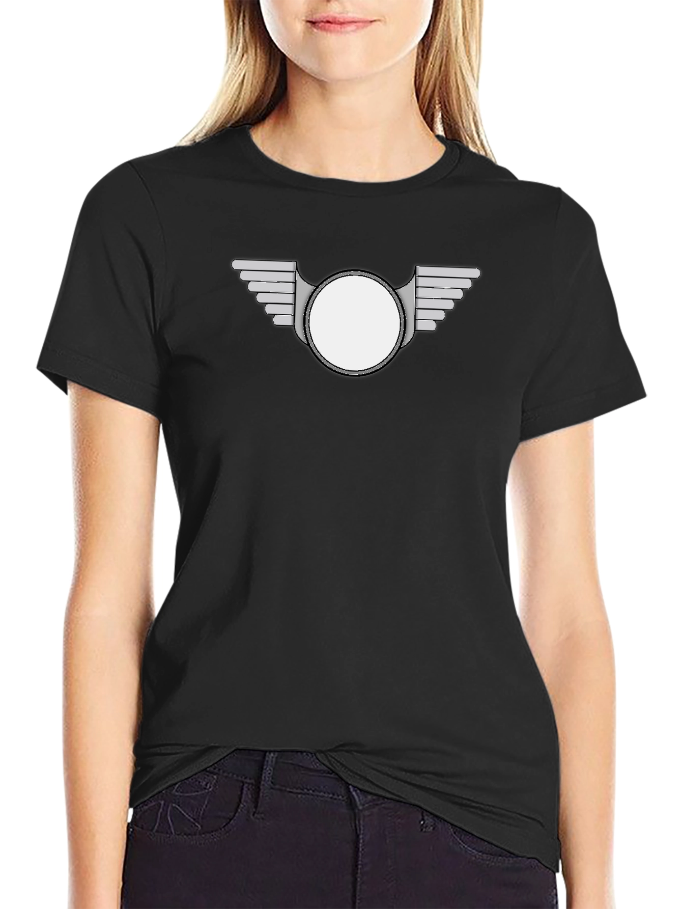 Modern Winged Badge Black T-Shirt