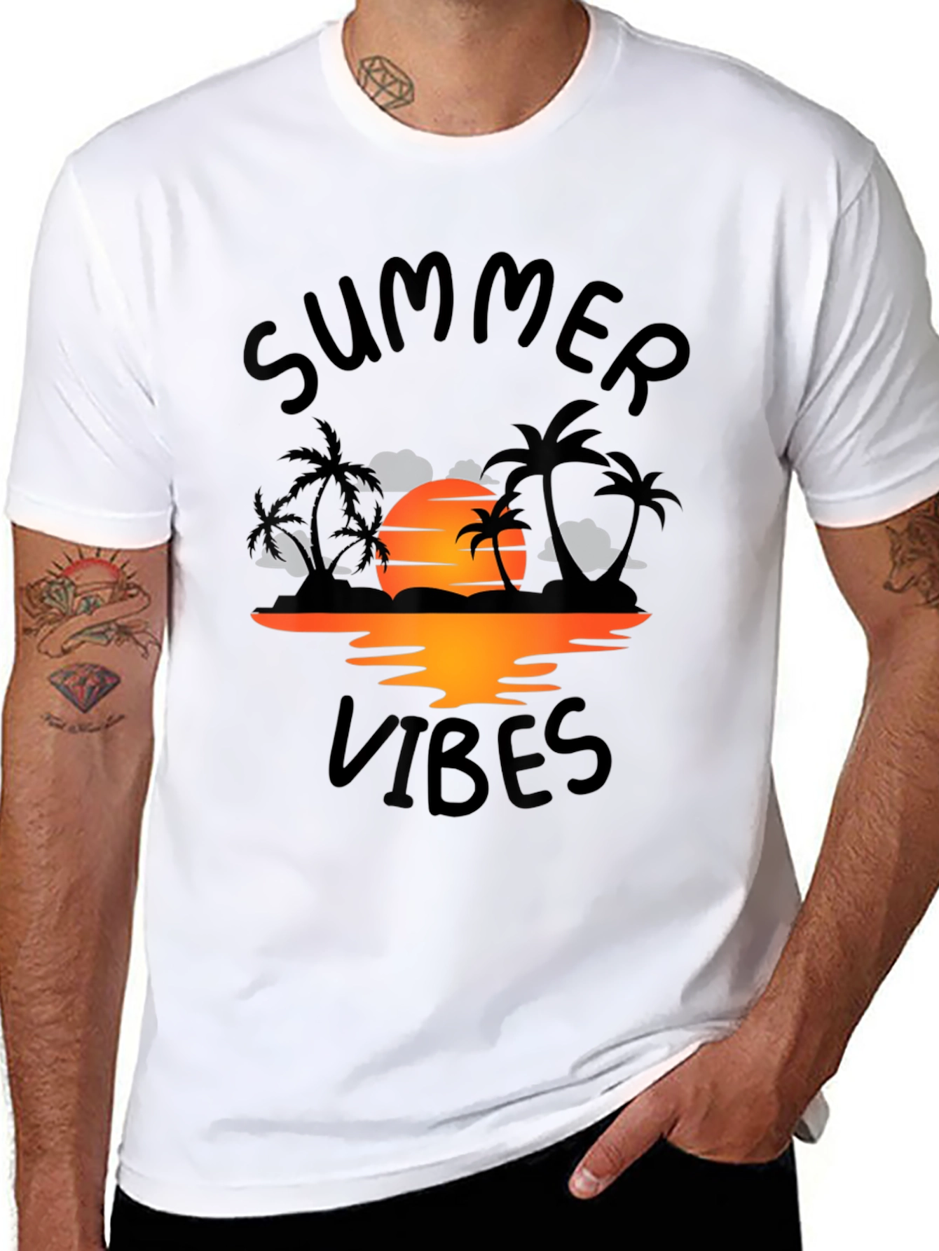 Summer Vibes Graphic Tee - Black T-Shirt