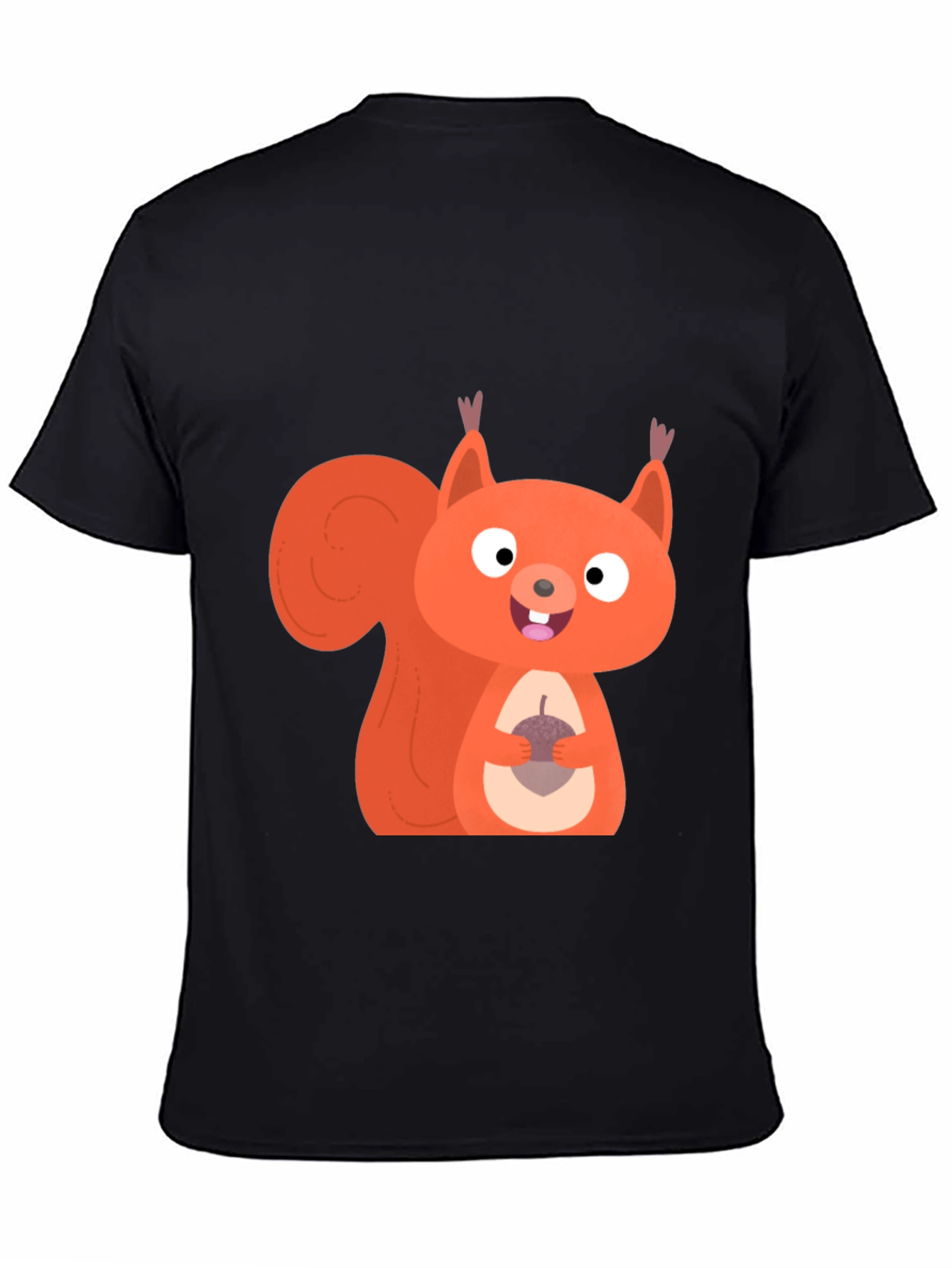 Squirrel Graphic Tee - Mens Black Cotton T-Shirt