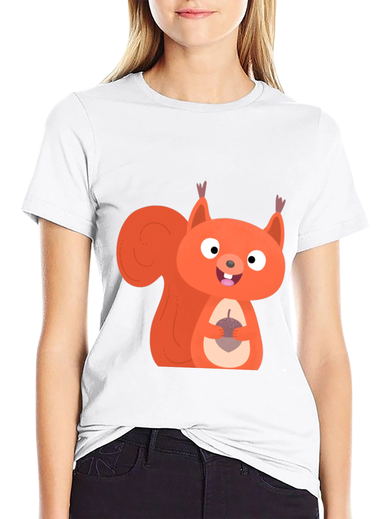 Squirrel Graphic Tee - Mens Black Cotton T-Shirt