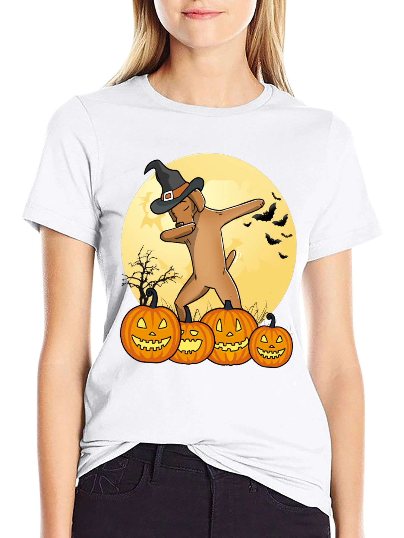 Halloween Dog Dabbing T-Shirt - Funny Pumpkin Tee