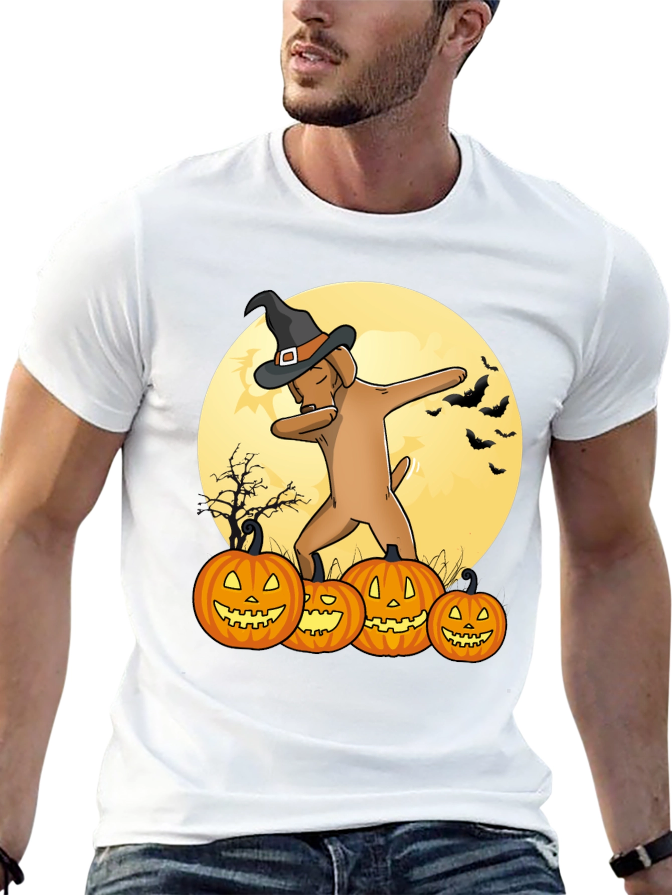 Halloween Dog Dabbing T-Shirt - Funny Pumpkin Tee