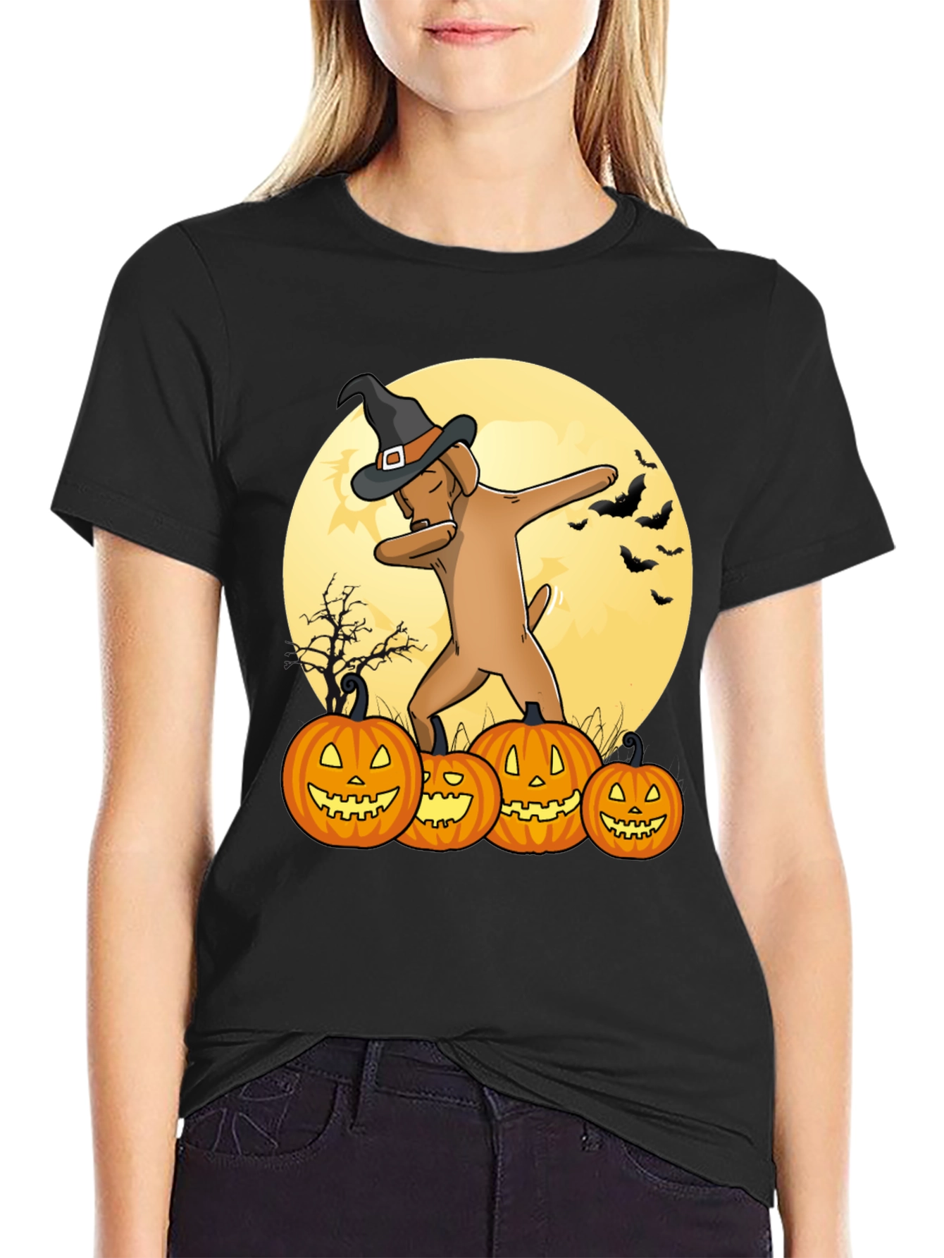 Halloween Dog Dabbing T-Shirt - Funny Pumpkin Tee