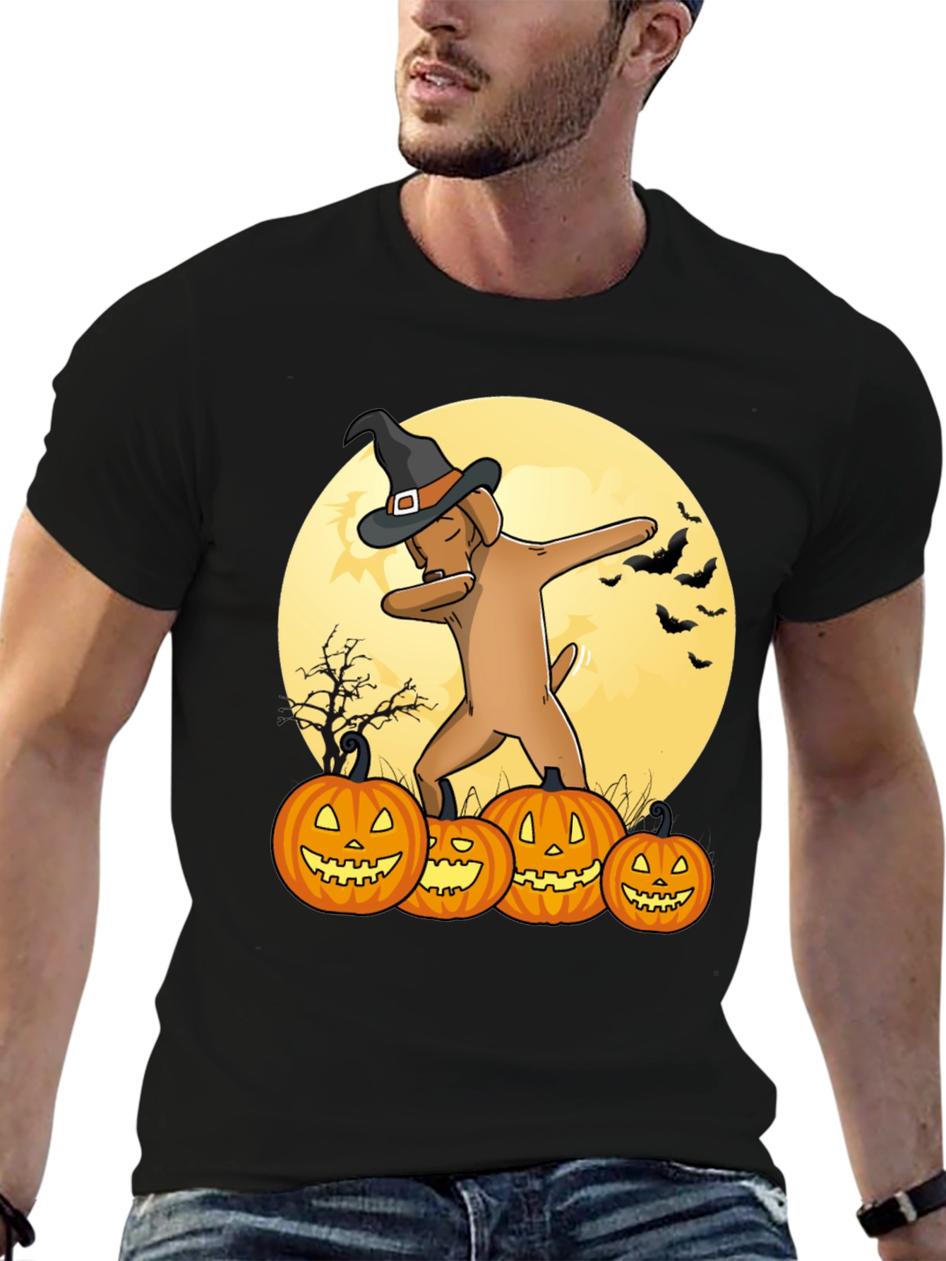 Halloween Dog Dabbing T-Shirt - Funny Pumpkin Tee
