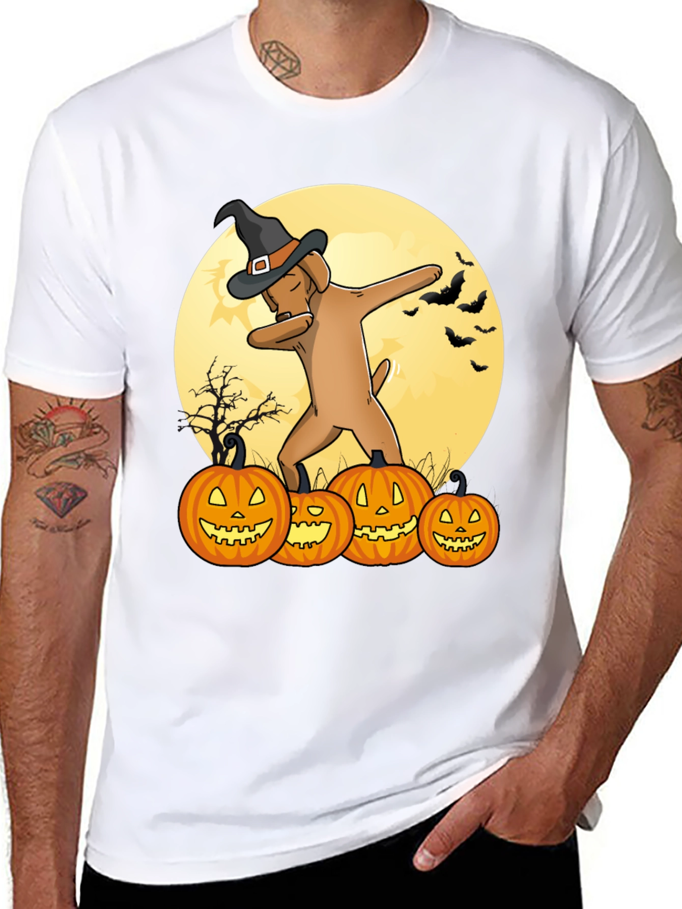 Halloween Dog Dabbing T-Shirt - Funny Pumpkin Tee