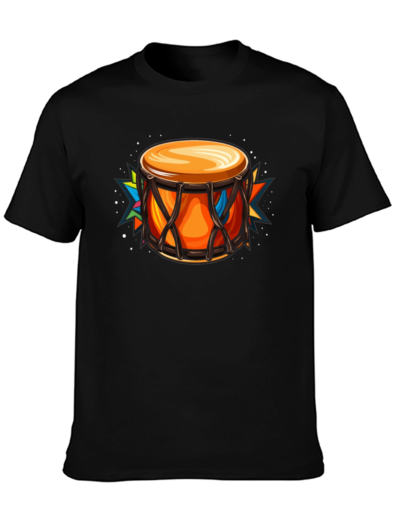 Vibrant Drum Graphic Tee - Musical Style