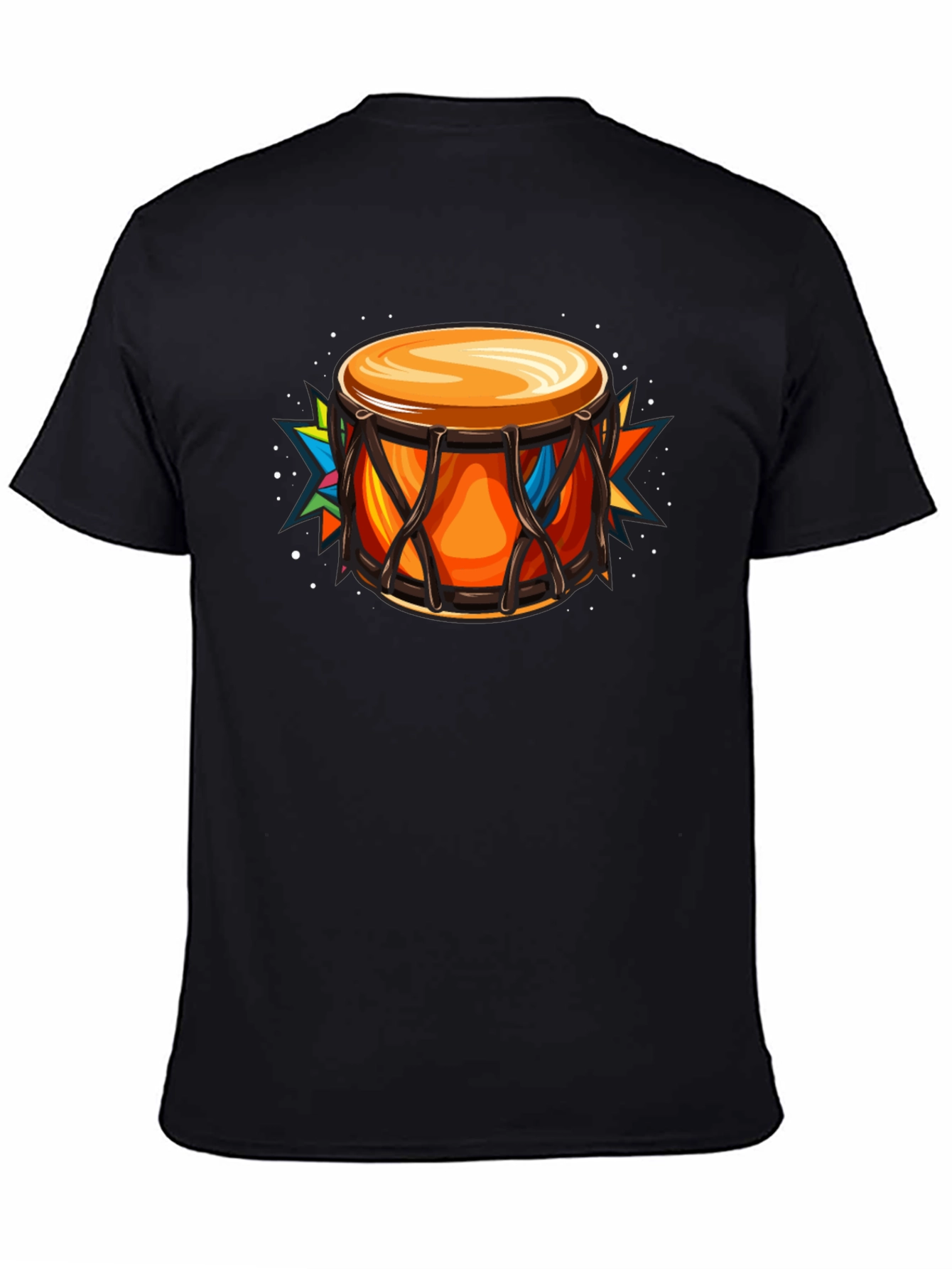 Vibrant Drum Graphic Tee - Musical Style