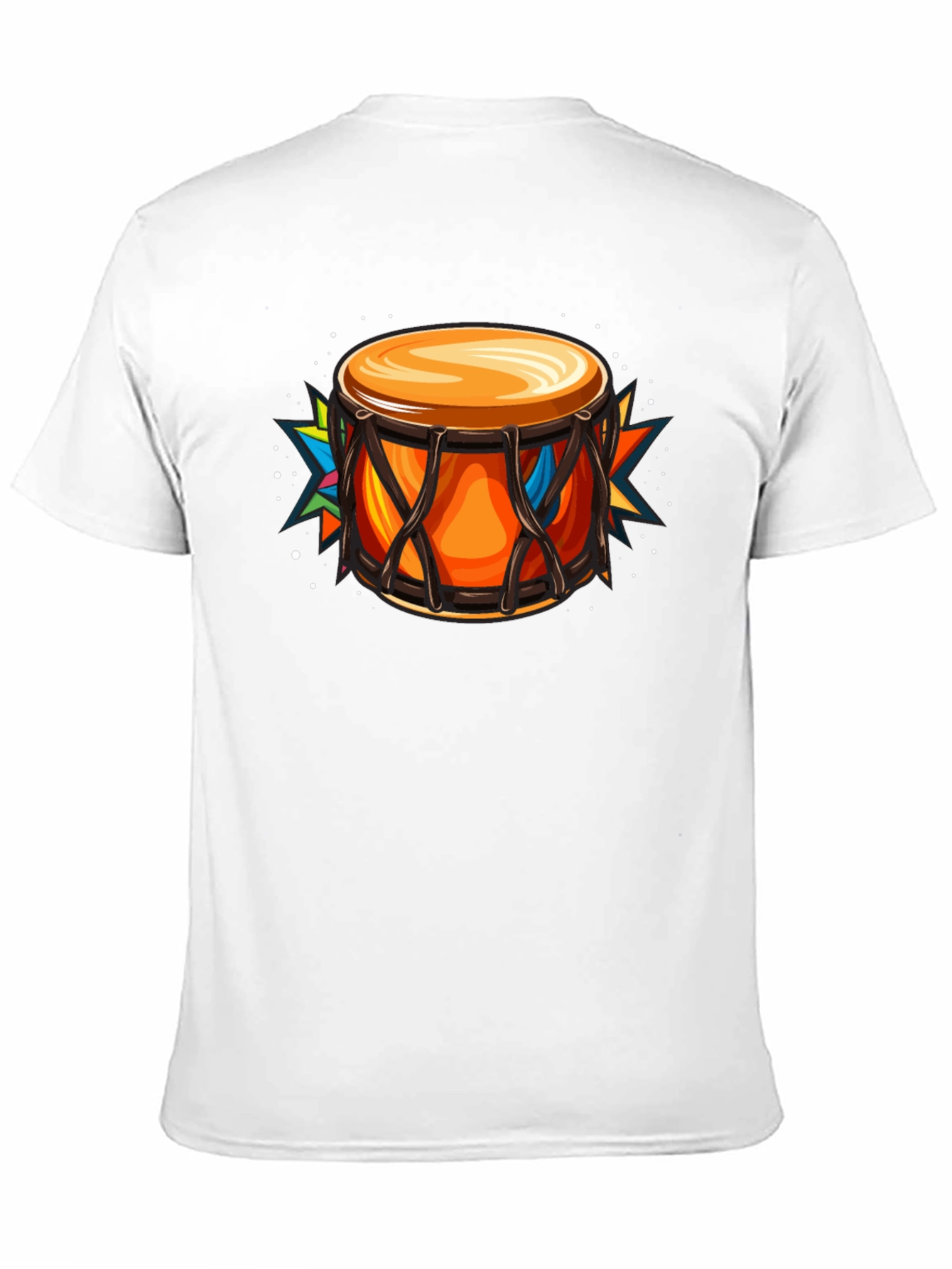 Vibrant Drum Graphic Tee - Musical Style
