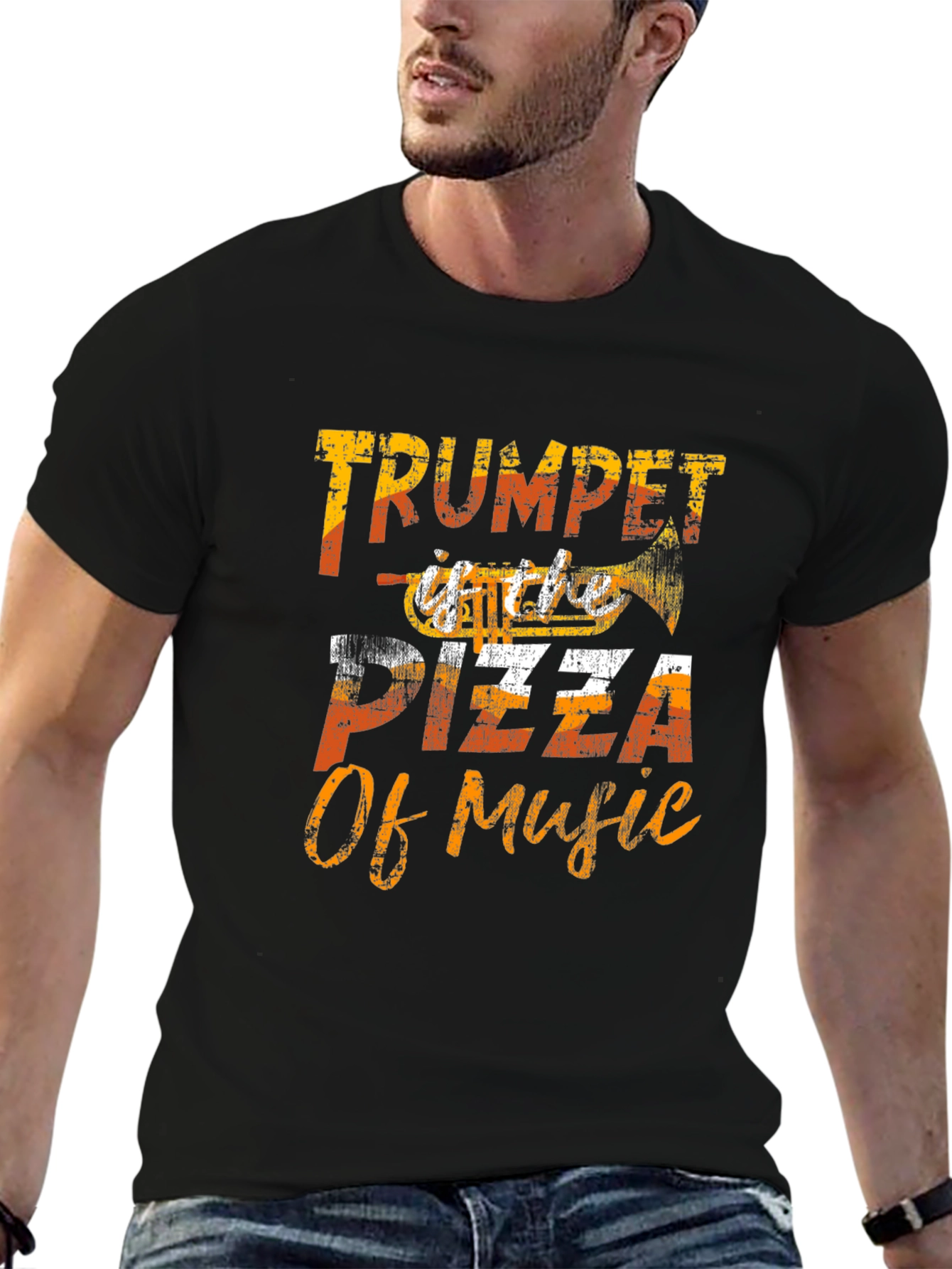 Trumpet Pizza of Music Graphic T-Shirt