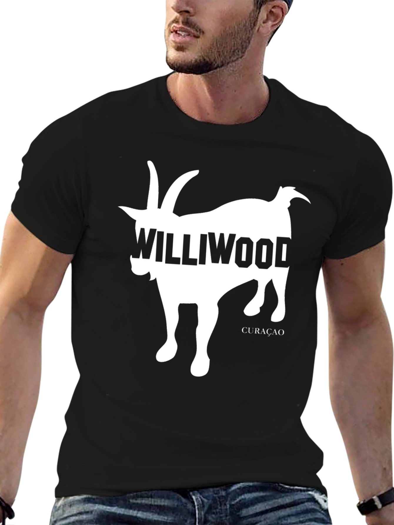 Williwood Goat Graphic Tee - Curacao Souvenir T-Shirt