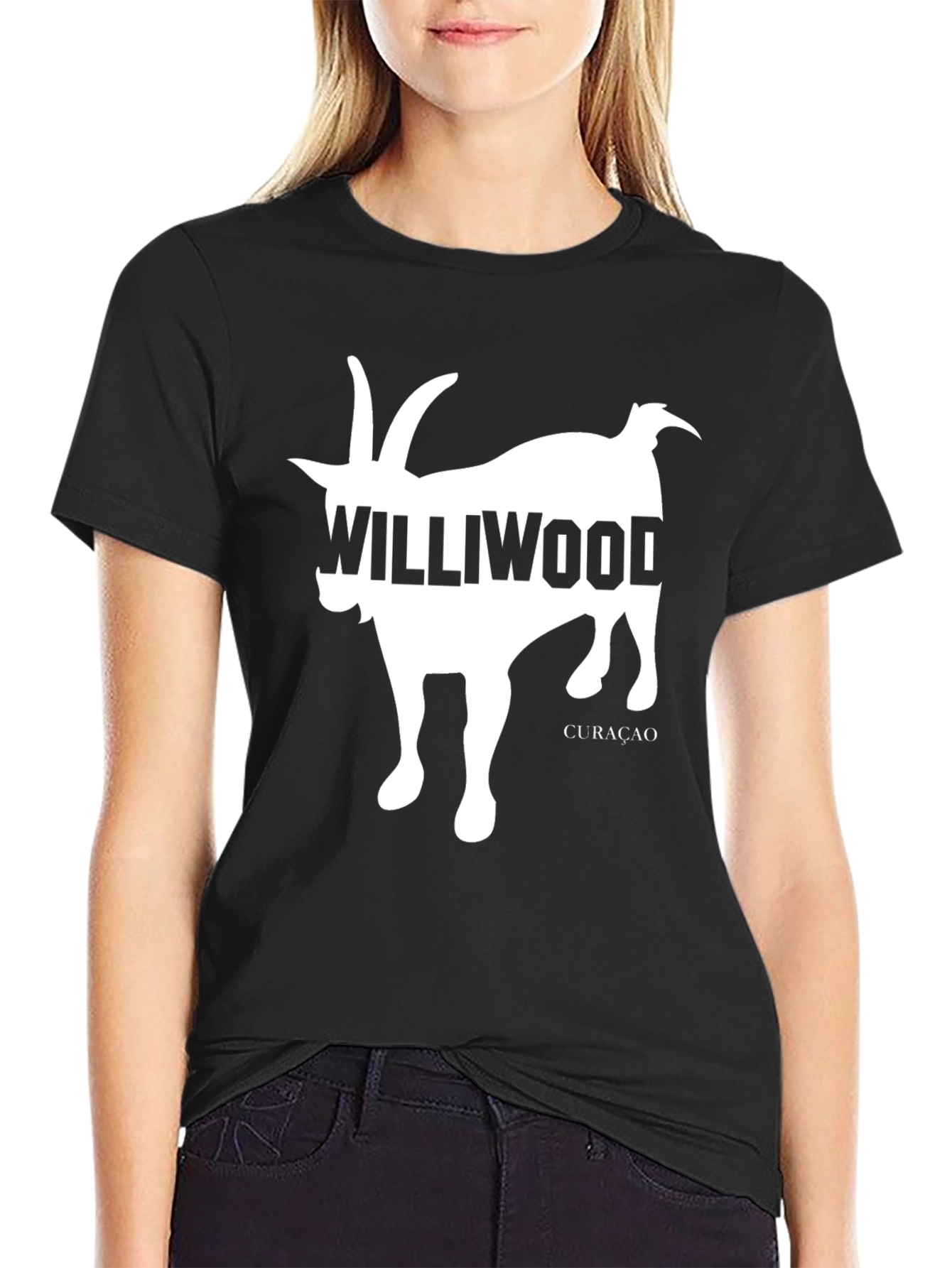 Williwood Goat Graphic Tee - Curacao Souvenir T-Shirt