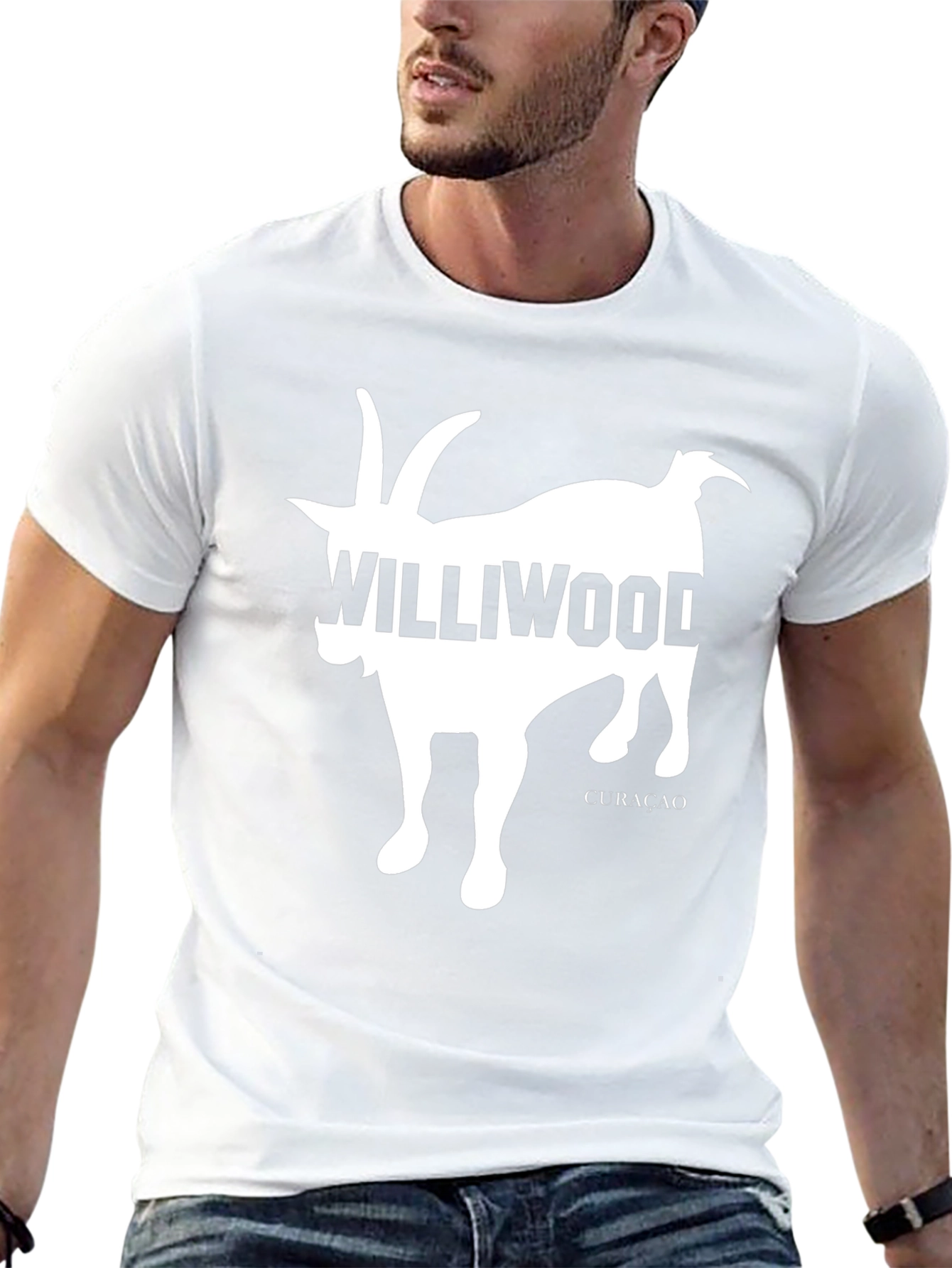 Williwood Goat Graphic Tee - Curacao Souvenir T-Shirt