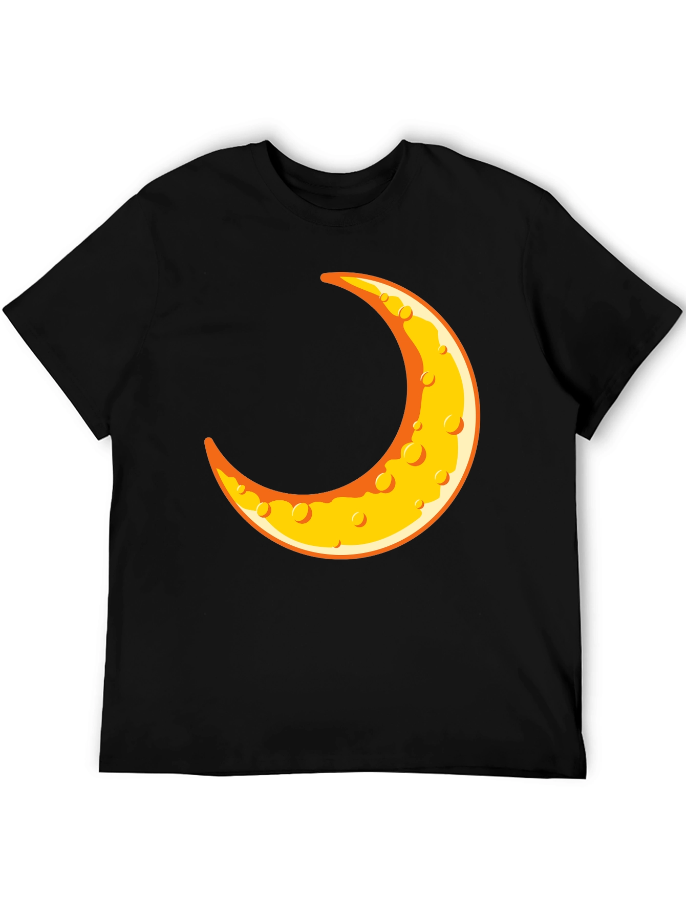 Crescent Moon Graphic T-Shirt - Black Crew Neck Tee