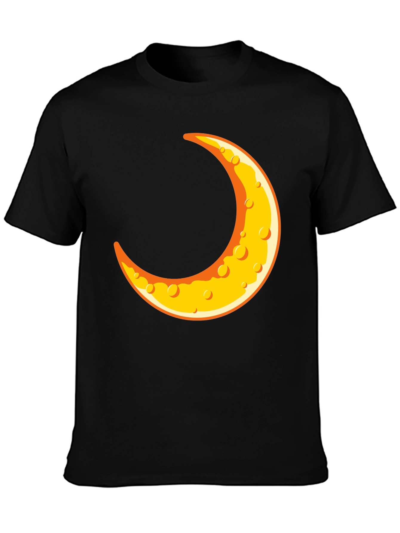 Crescent Moon Graphic T-Shirt - Black Crew Neck Tee