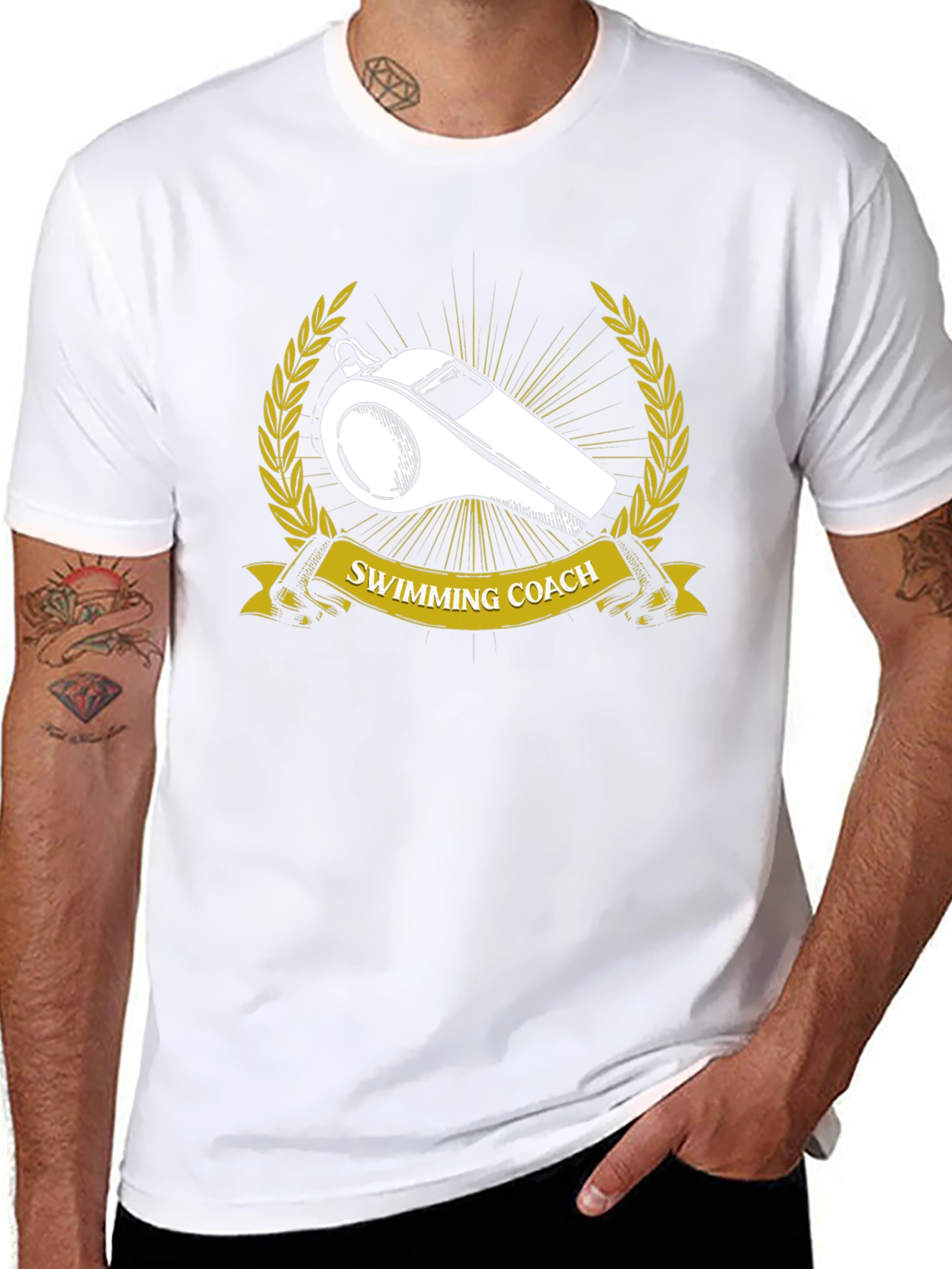 Swimming Coach Whistle Graphic T-Shirt