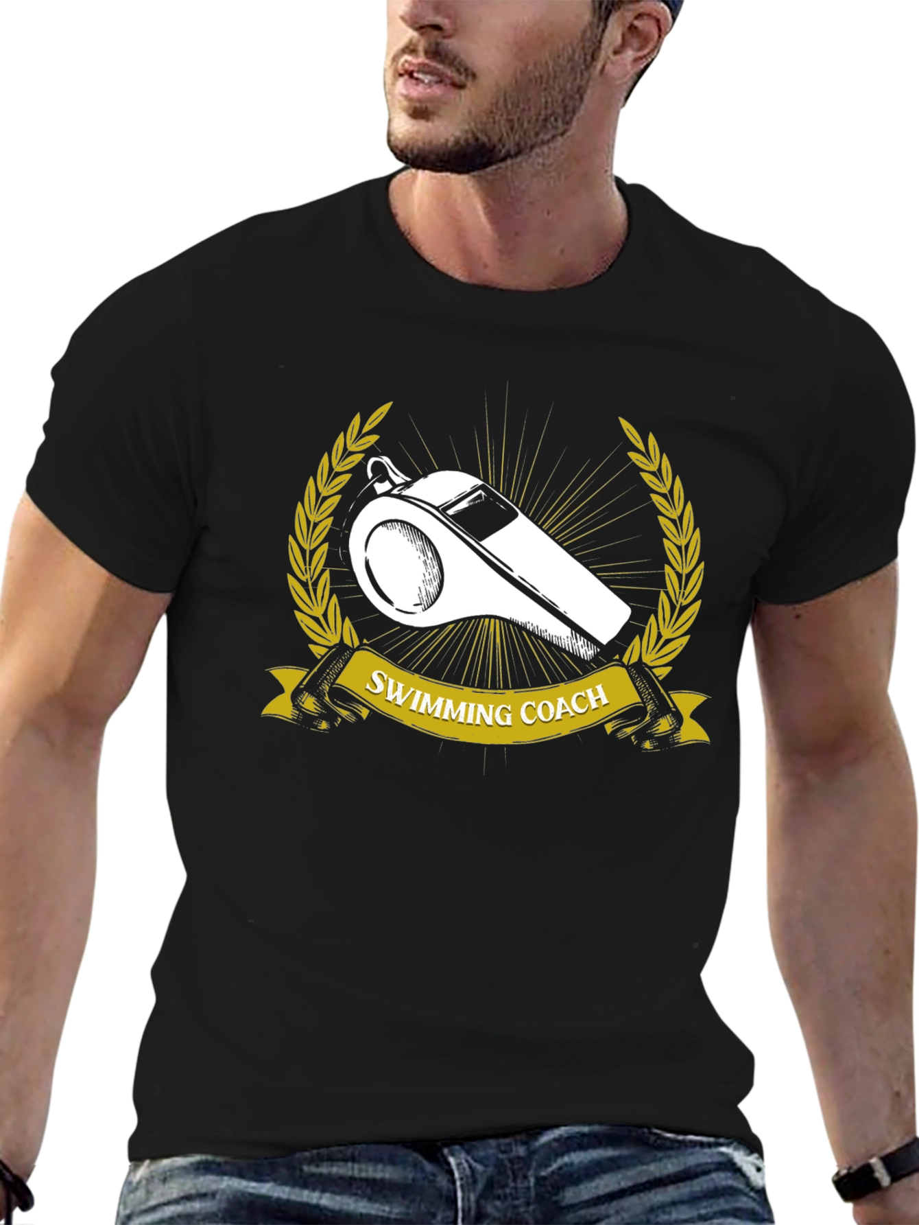 Swimming Coach Whistle Graphic T-Shirt