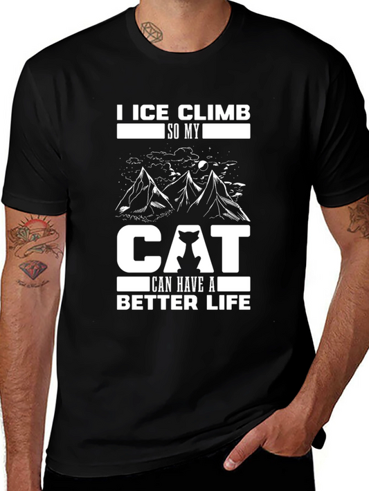 Ice Climb Cat Lover T-Shirt
