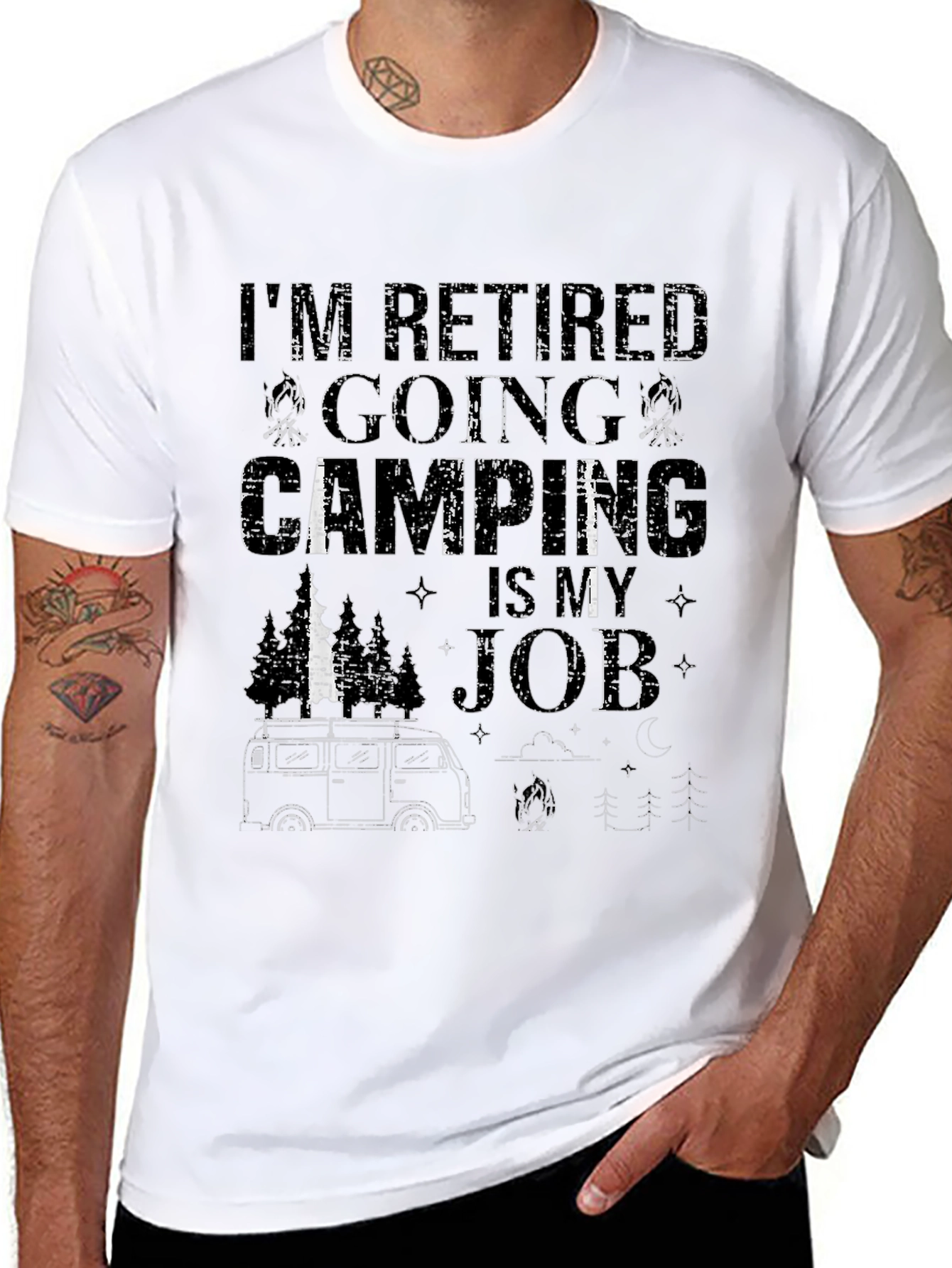 Retired Camping Job T-Shirt