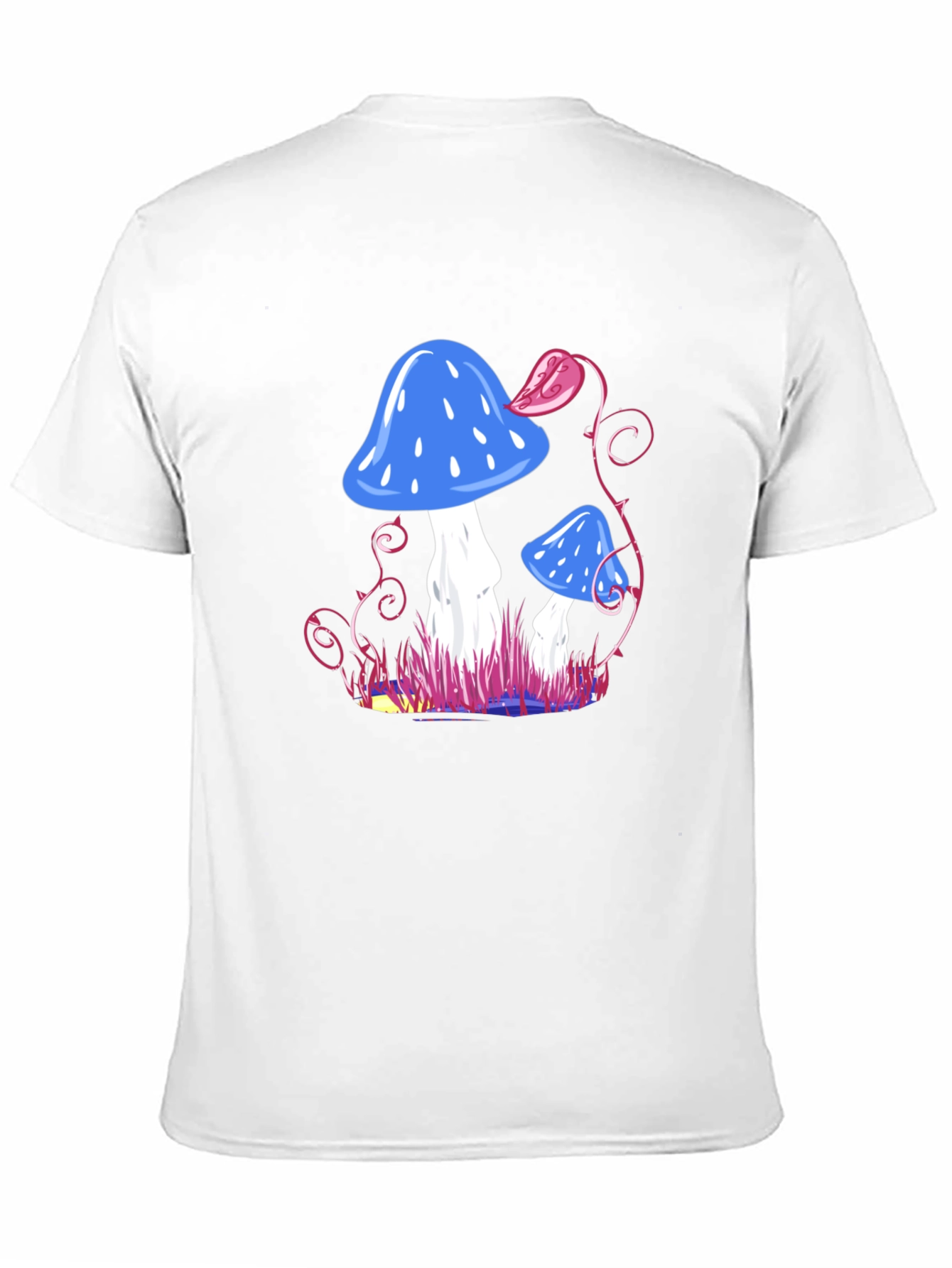 Mushroom Fantasy Graphic Tee - Black Cotton