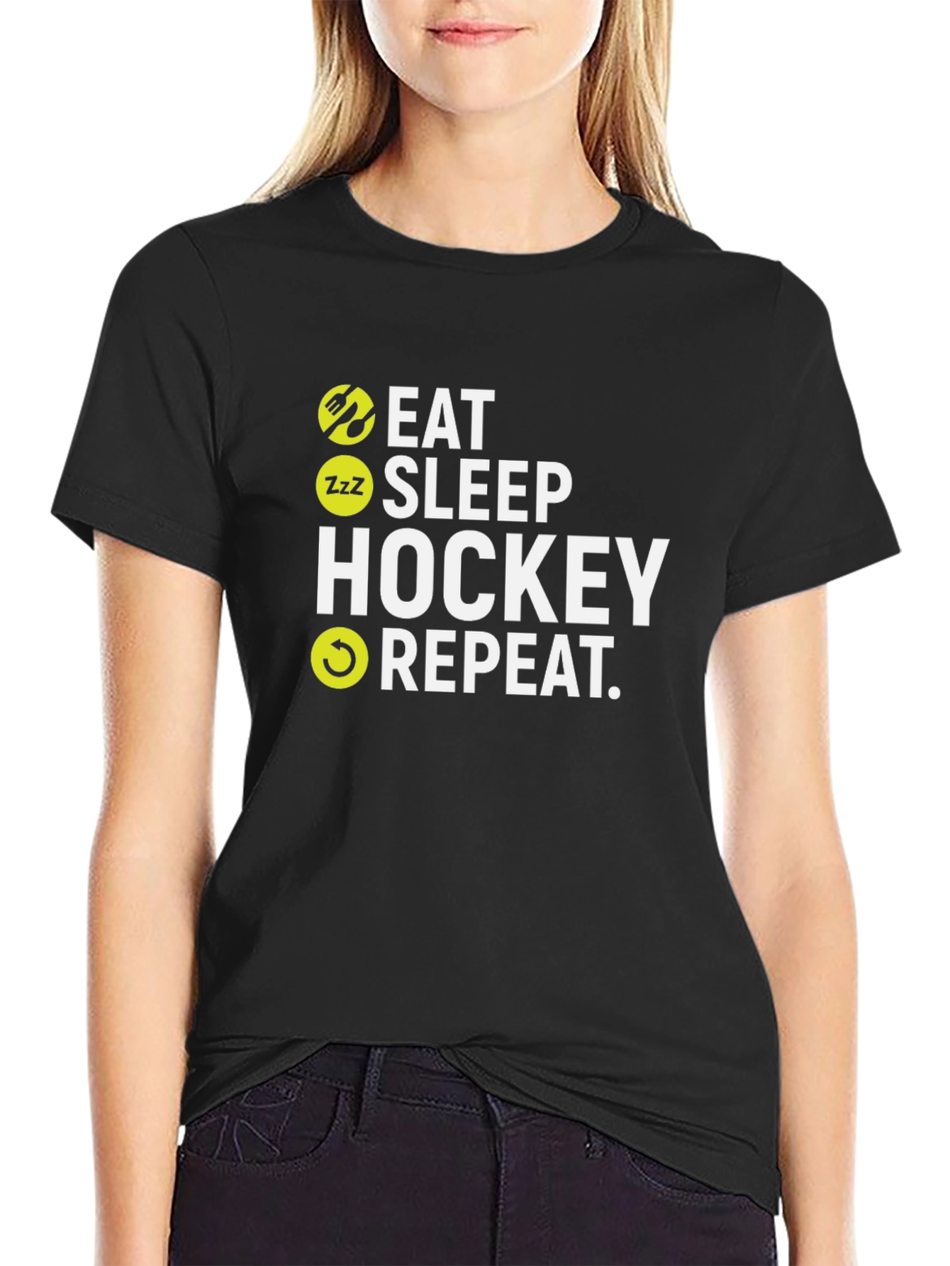 Eat Sleep Hockey Repeat Graphic T-Shirt