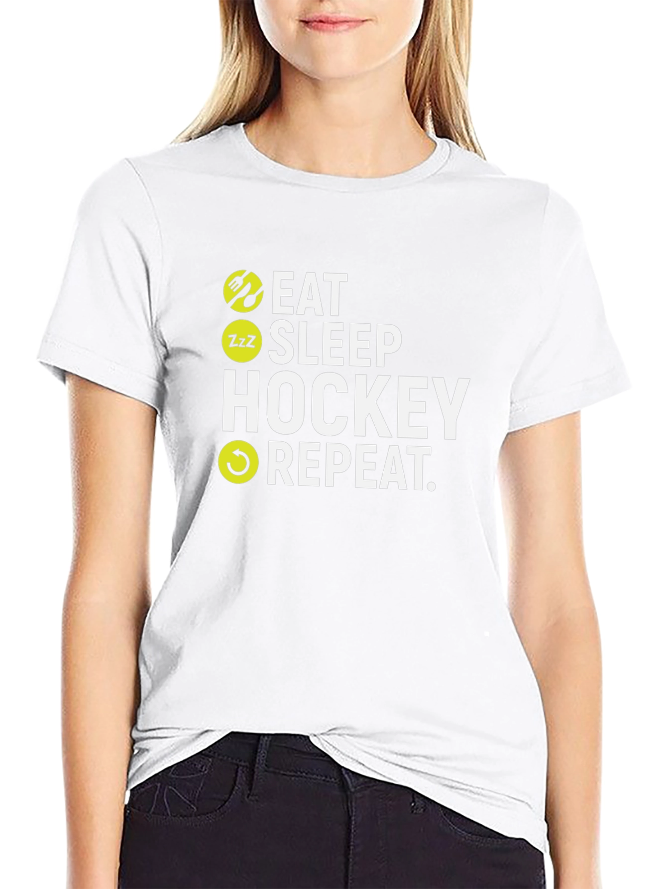 Eat Sleep Hockey Repeat Graphic T-Shirt