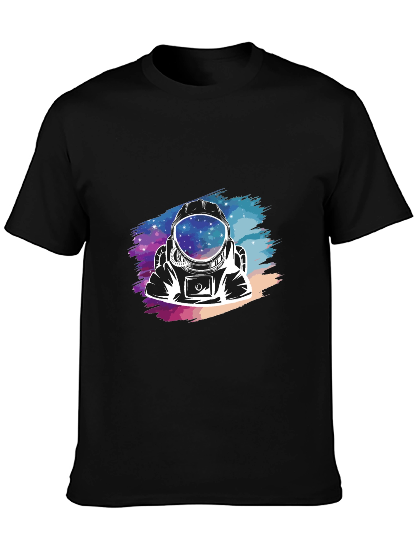 Astronaut Galaxy Graphic Black T-Shirt