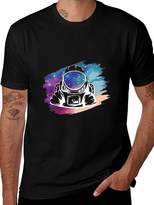 Astronaut Galaxy Graphic Black T-Shirt