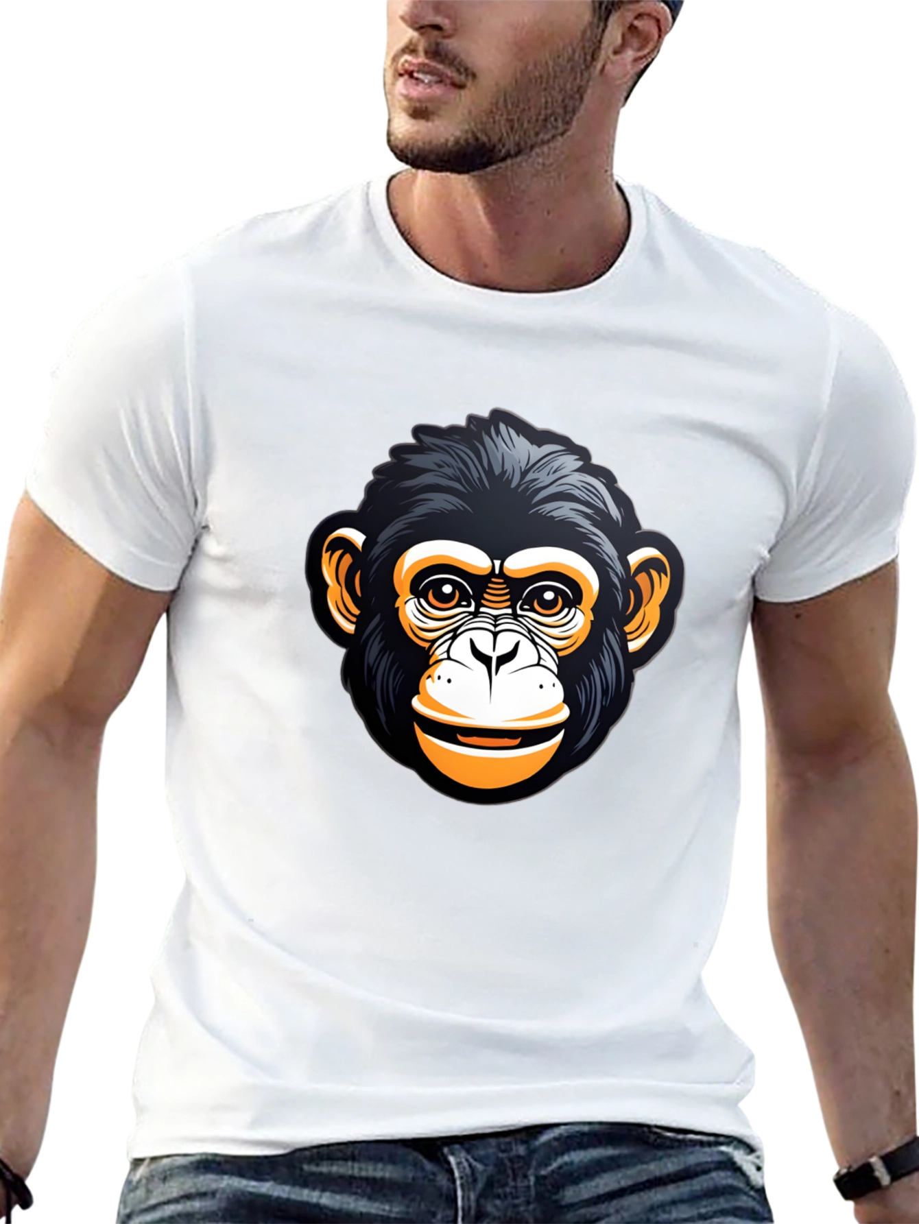 Chimp Graphic Tee - Black Cotton Blend