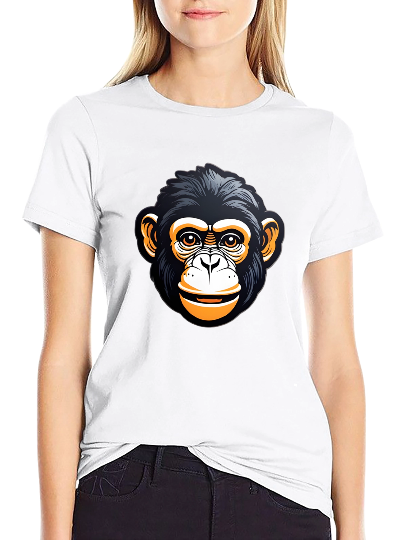Chimp Graphic Tee - Black Cotton Blend