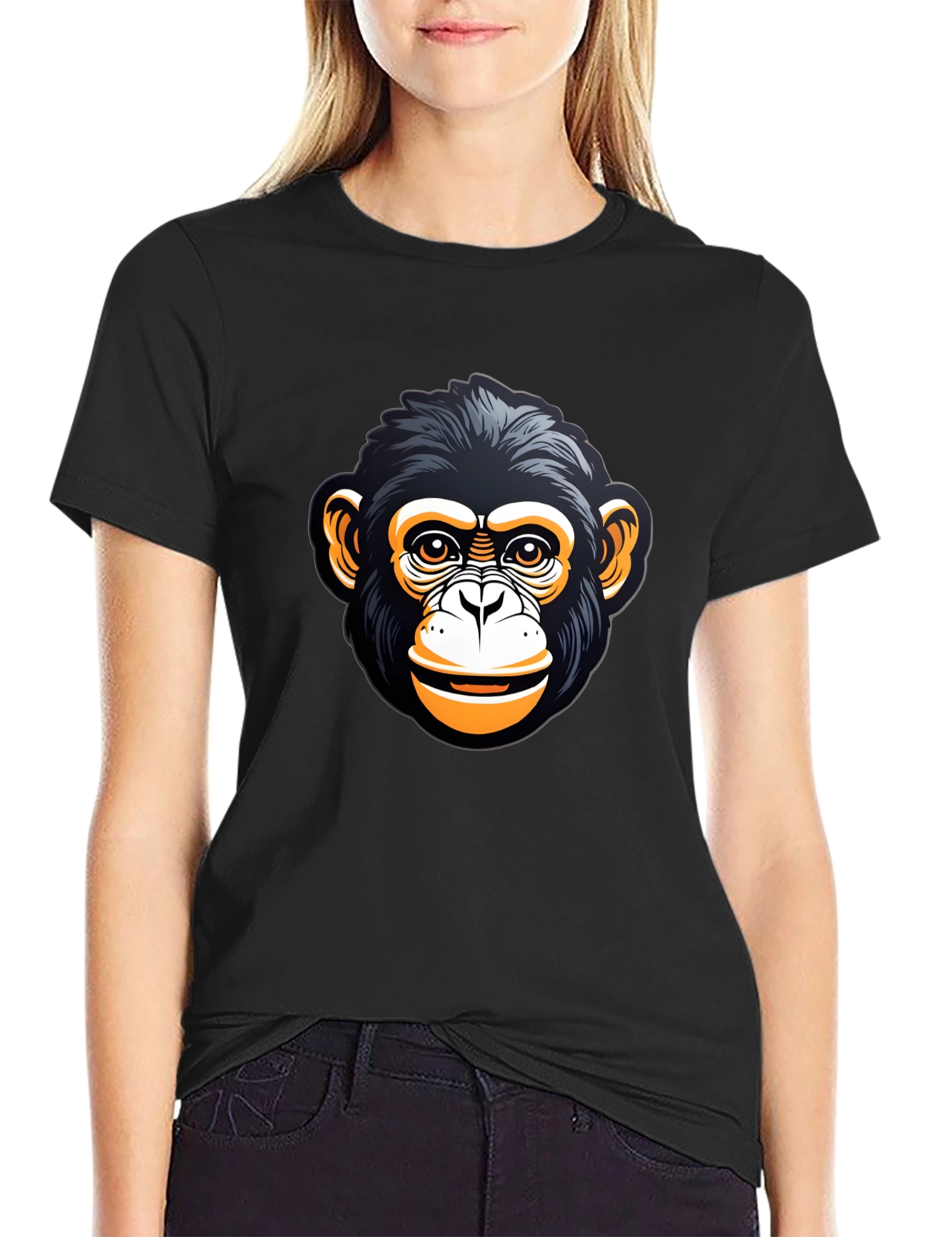 Chimp Graphic Tee - Black Cotton Blend