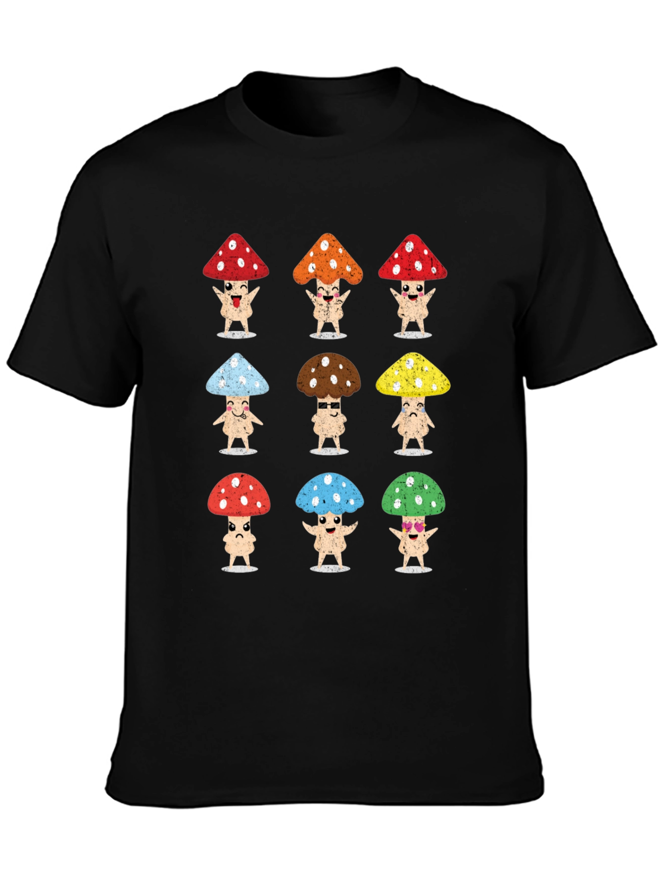 Funky Mushroom Character Graphic T-Shirt